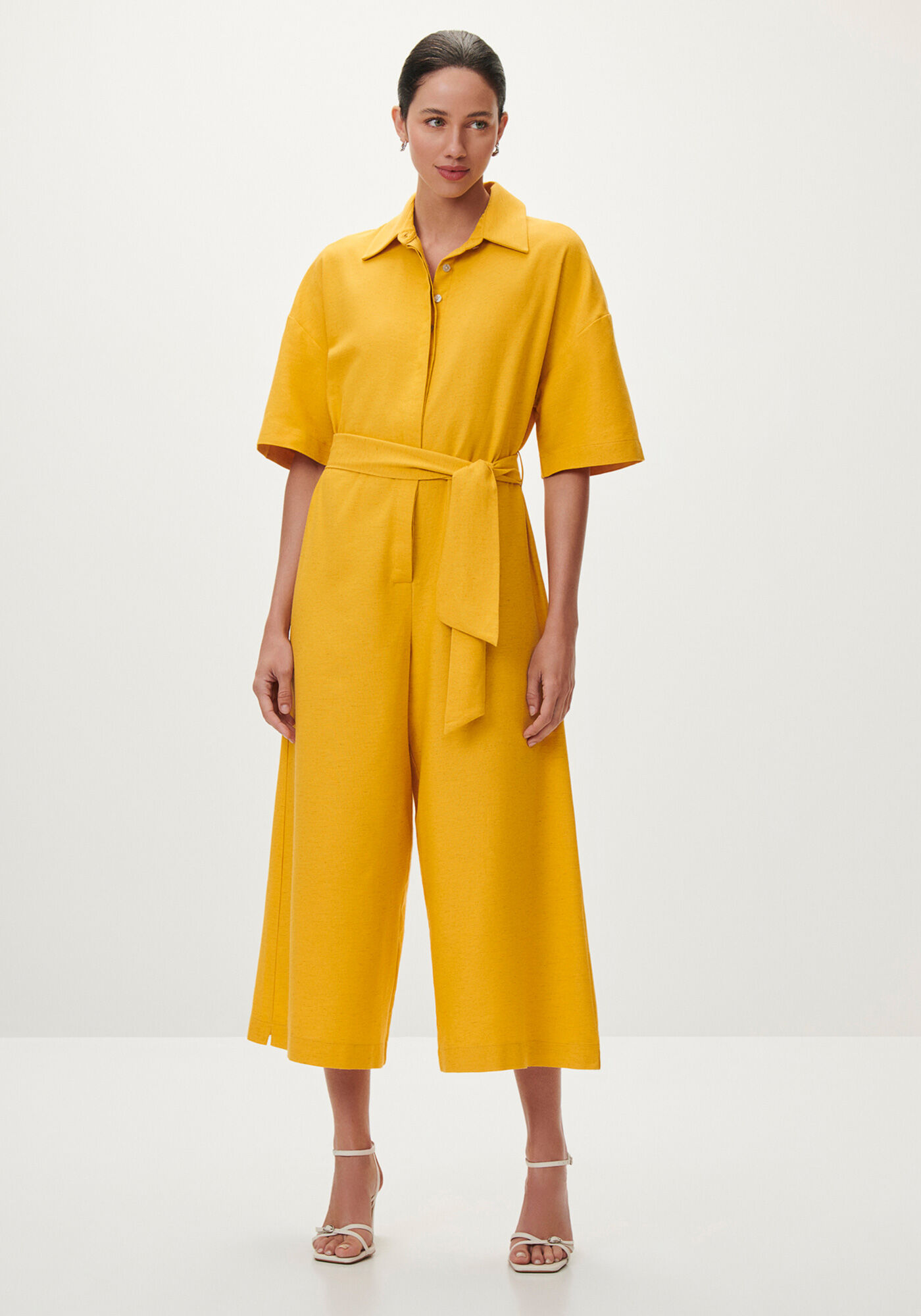 Macac&atilde;o Midi Manga Curta Utilit&aacute;rio com Cinto, , large.