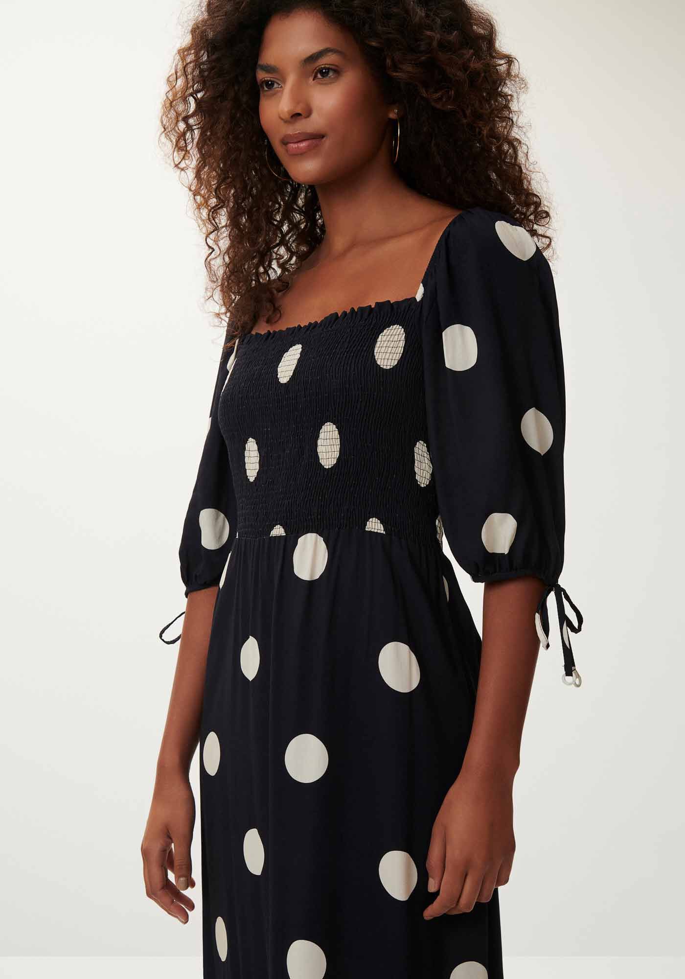 Vestido Midi Estampado com Decote Quadrado, CRISTAL, large.