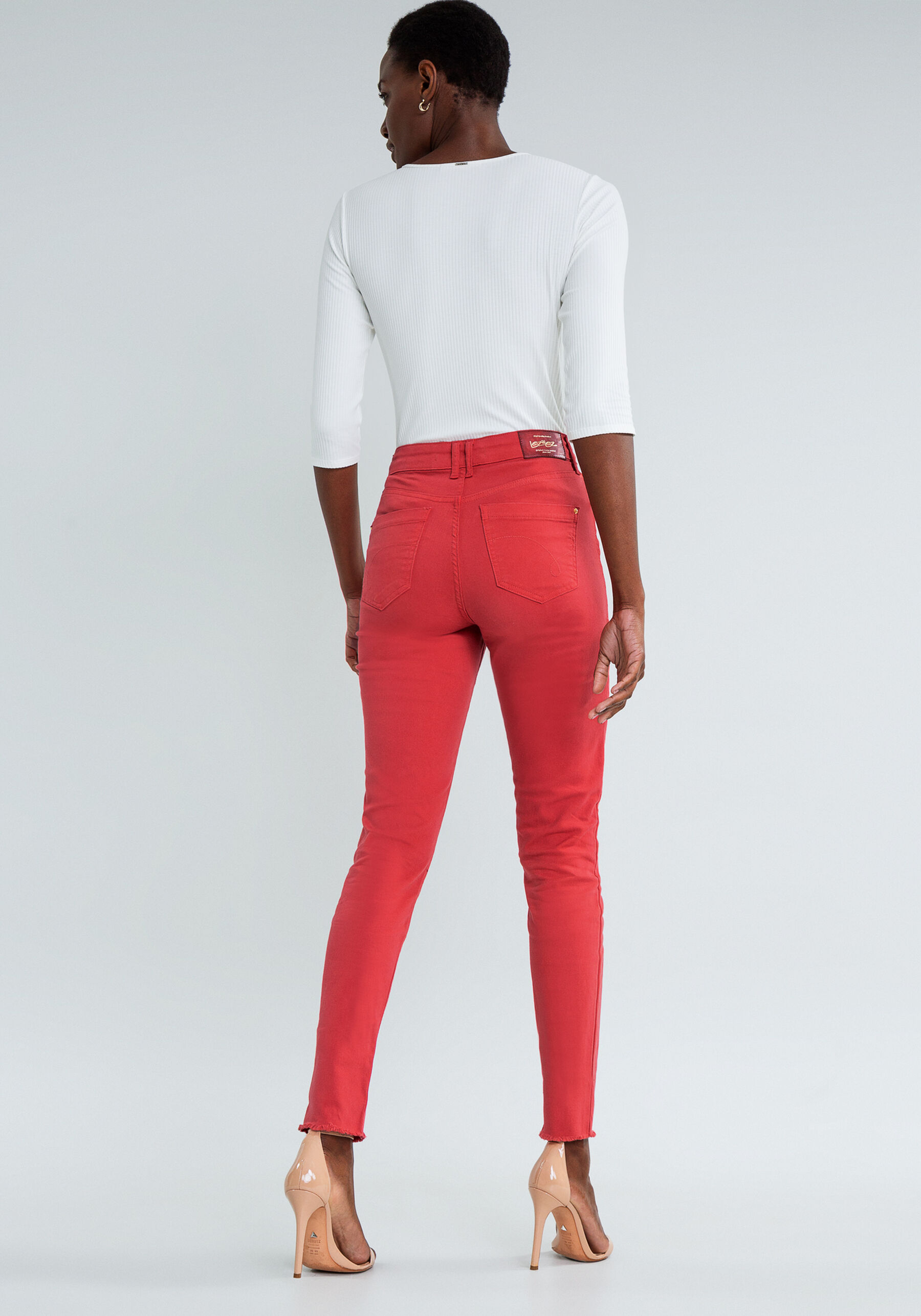 Calça Mommy Cropped, LARANJA. Calça Mommy Cropped, LARANJA, large.