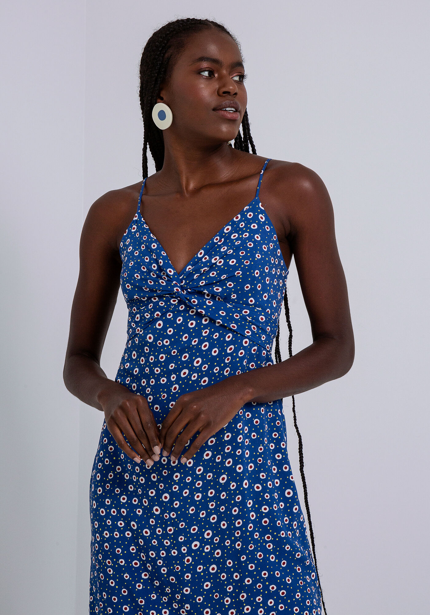 Vestido Midi em Viscose com Transpasse Busto, CAVALO MARINHO, large.