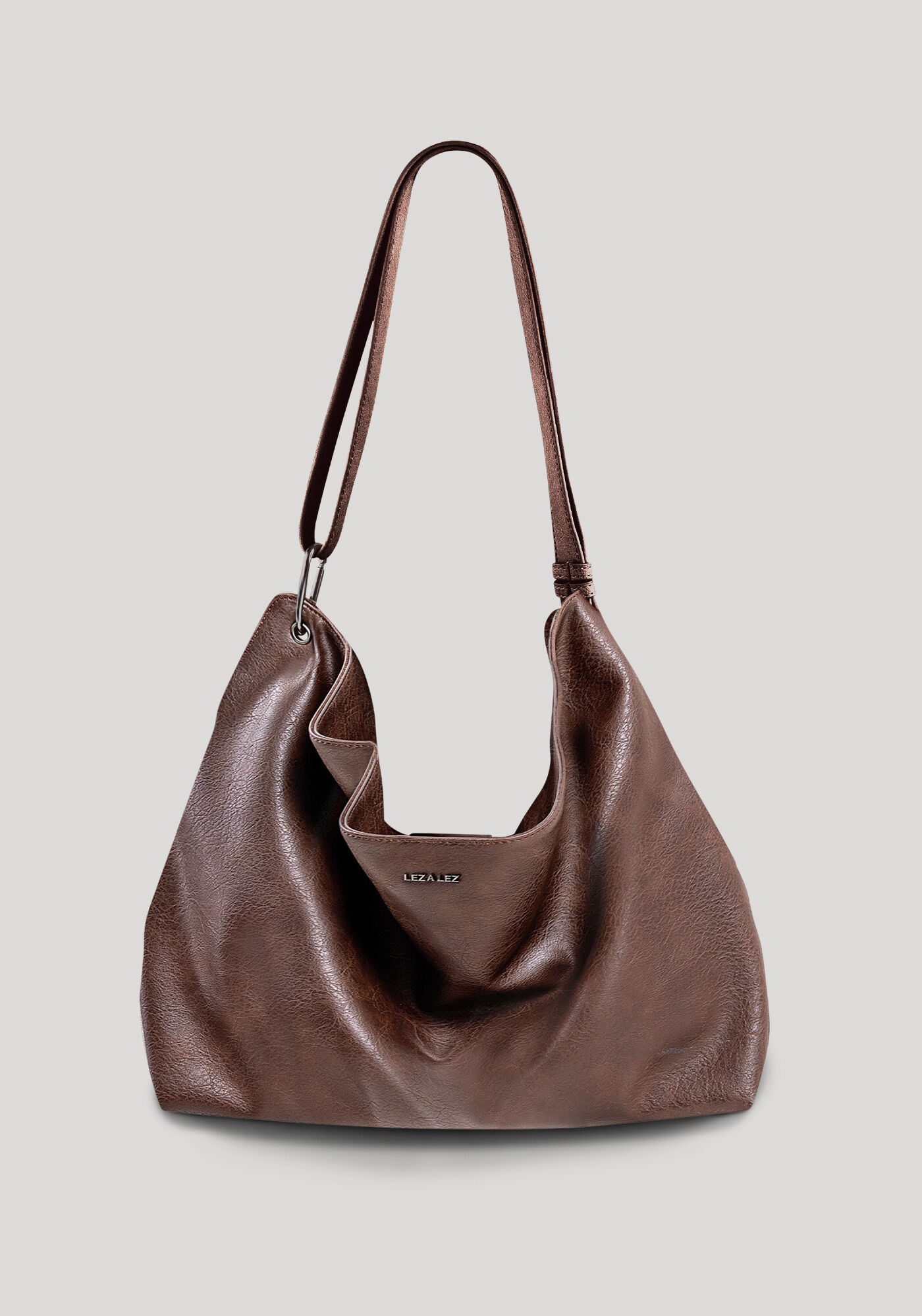 Bolsa Grande Texturizada Com Al&ccedil;a Longa &Uacute;nica, MARROM CHOCOLATE, large.