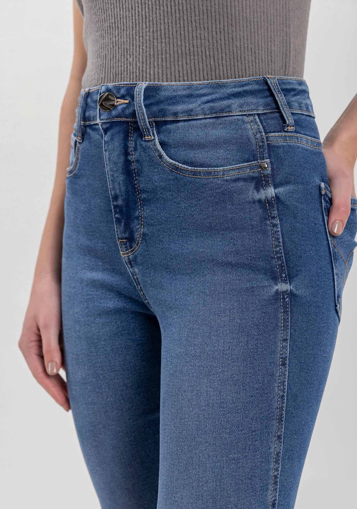 Cal&ccedil;a Jeans Flare Com Cintura Alta E Tecnologia Perfect, , large.