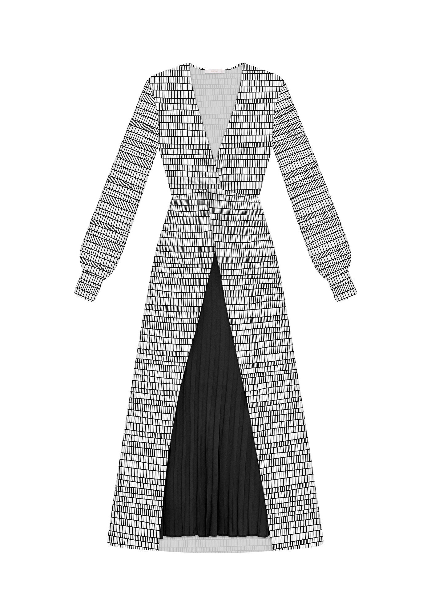 Vestido M&iacute;di Recorte Plissado, , large.