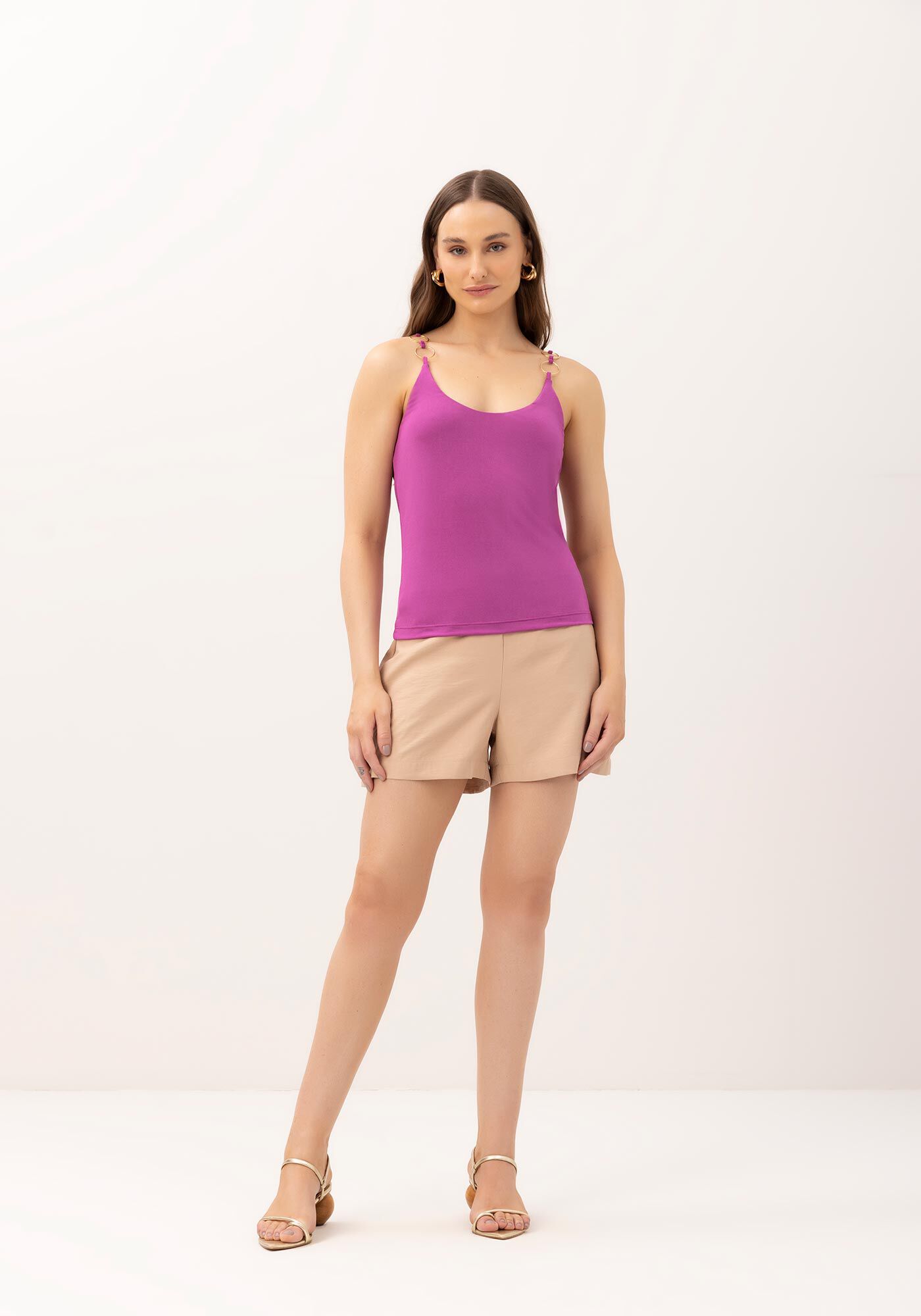 Blusa em Malha Brilho com Argola Al&ccedil;as, , large.