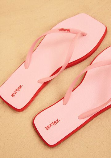 Chinelo Feminino De Tiras Com Frente Quadrada, ROSA AGATE. Chinelo Feminino De Tiras Com Frente Quadrada, ROSA AGATE, large.