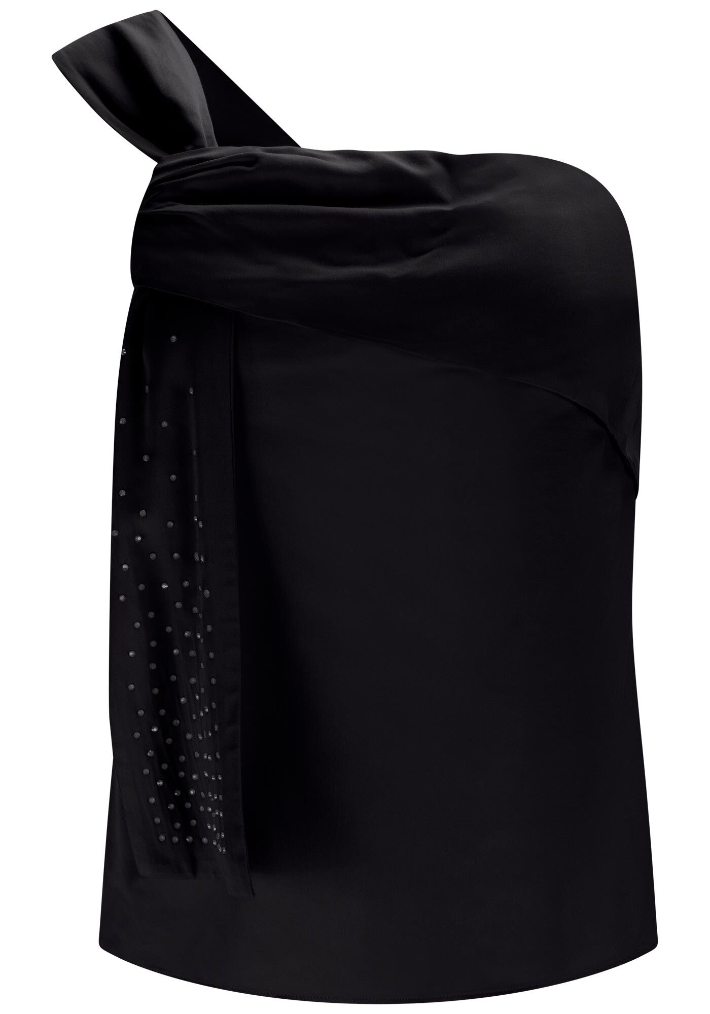 Blusa Um Ombro S&oacute; Minimal com Recorte Faixa, , large.