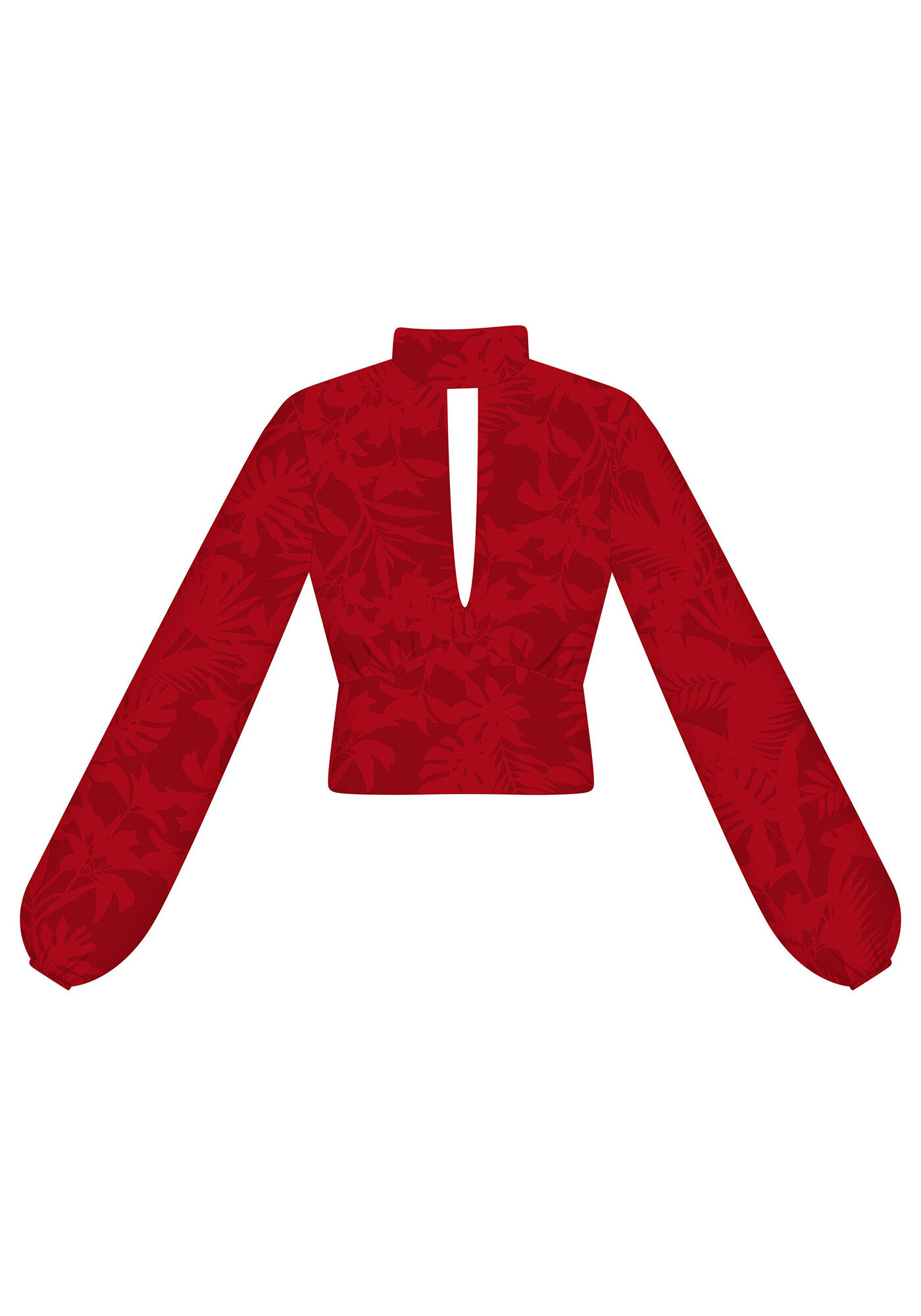 Blusa Cropped Gola Alta Amarra&ccedil;&atilde;o, , large.