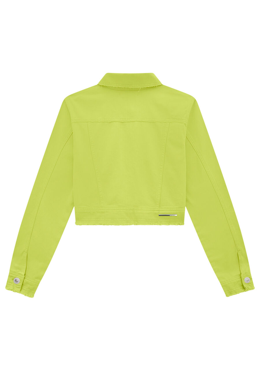 Jaqueta Sarja Cropped Color, VERDE NINFA. Jaqueta Sarja Cropped Color, VERDE NINFA, large.