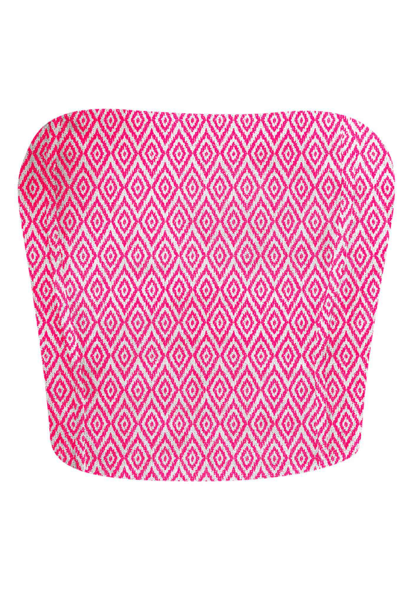 Blusa em Linho Estampada Sem Al&ccedil;as, , large.