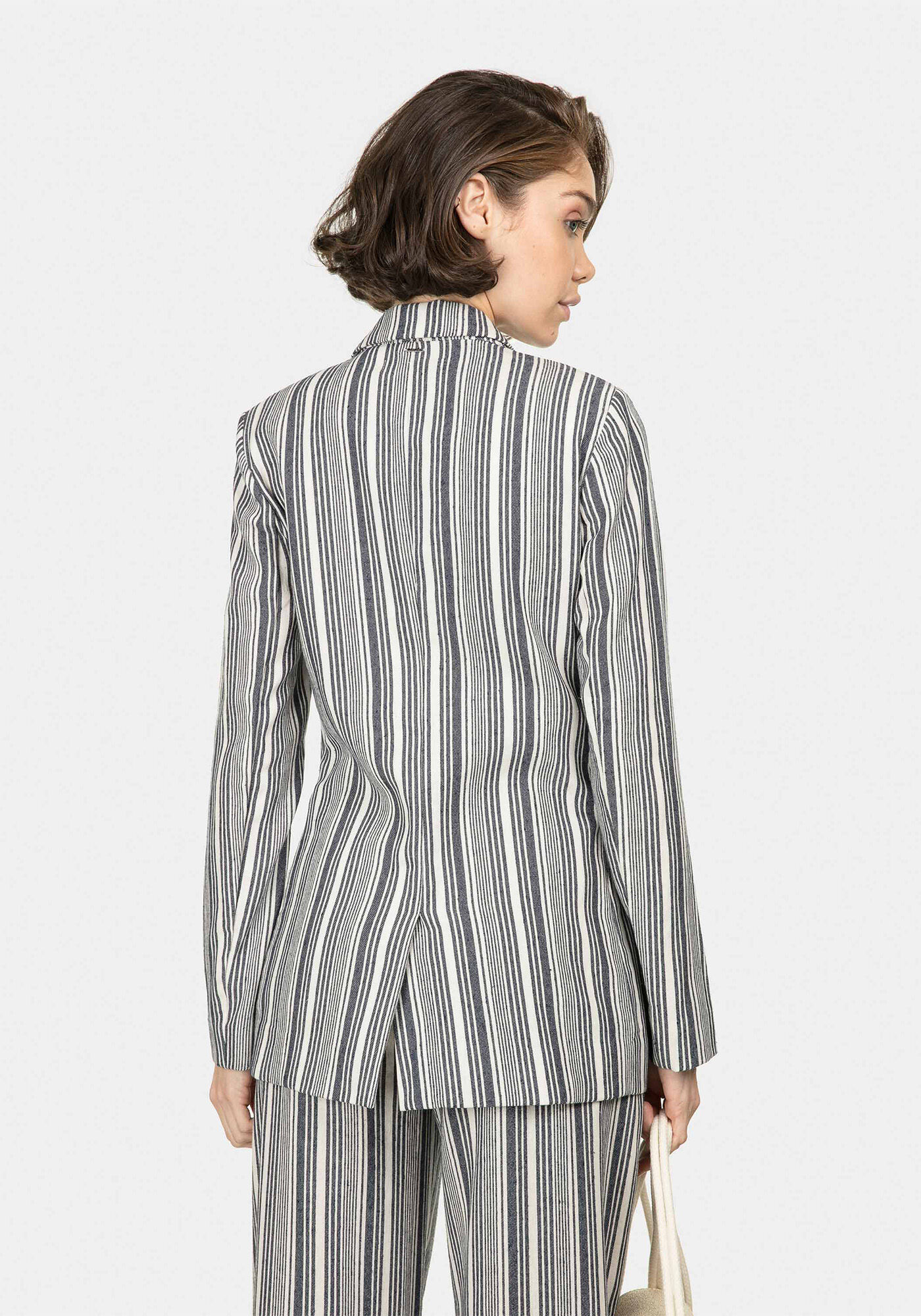 Blazer Listrado Bot&otilde;es, , large.