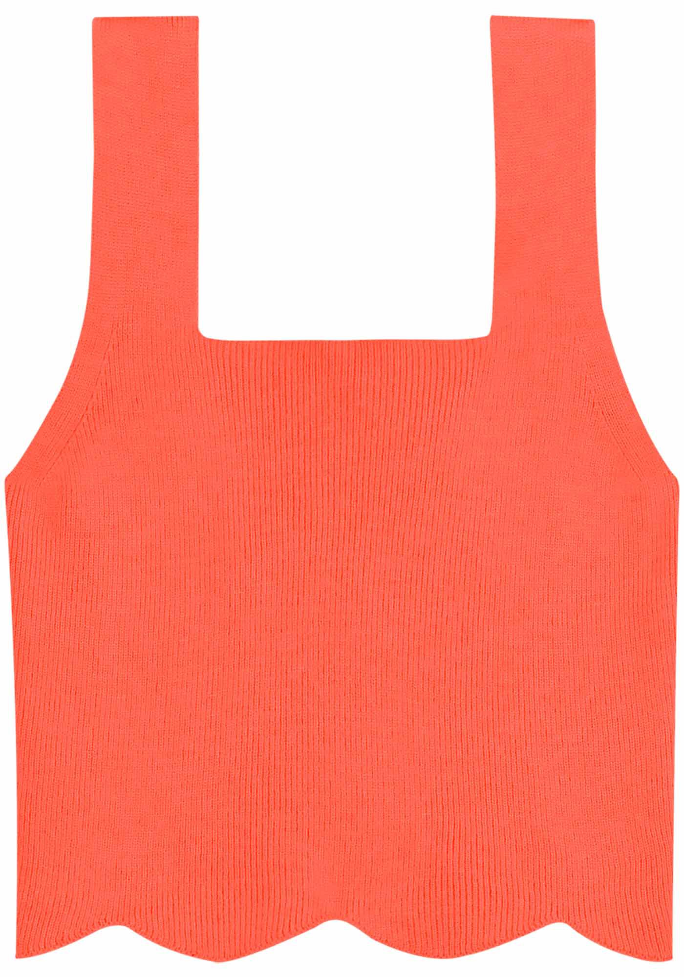 Blusa Cropped em Tric&ocirc; com Decote Quadrado, SALMAO CAMELIA, large.