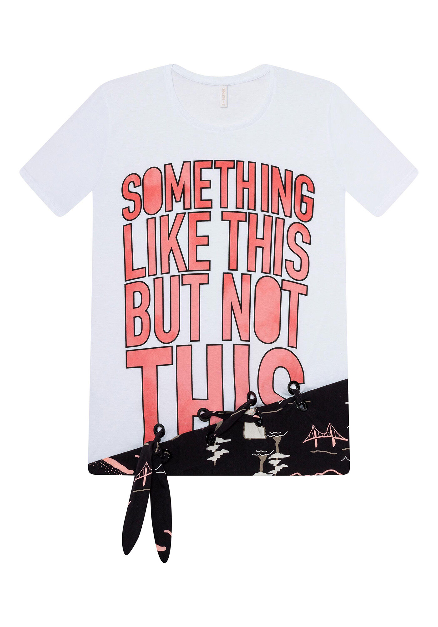 Blusa Recorte Ilh&oacute;s e La&ccedil;o, , large.