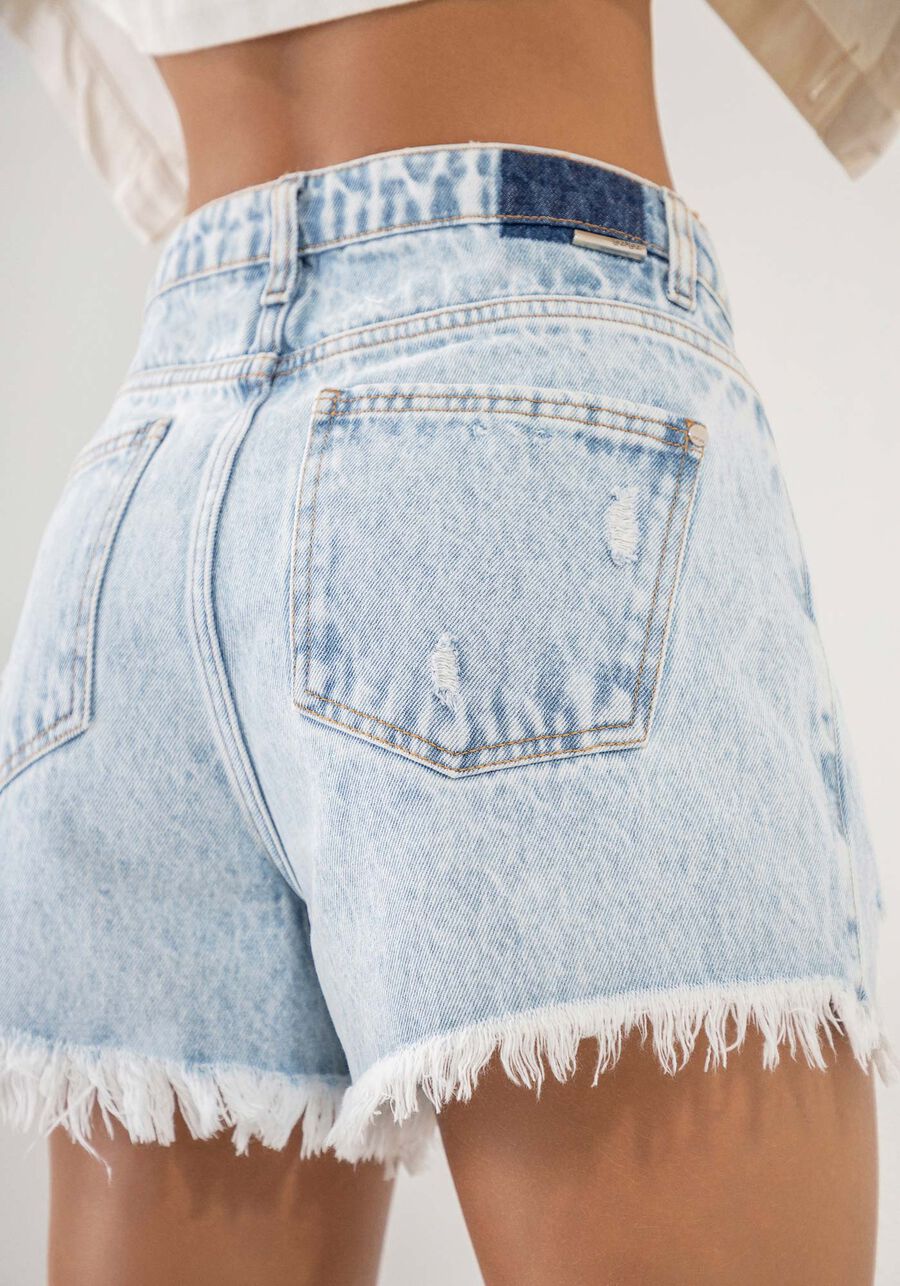 Shorts Jeans Claro Linha A Destroyed, , large.