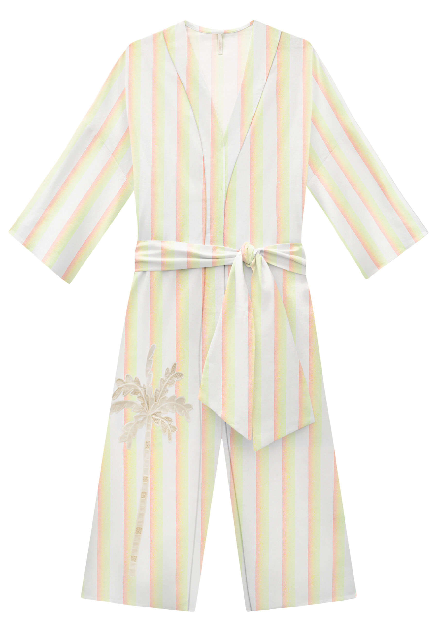 Kimono Alongado em Linho com Bordado, . Kimono Alongado em Linho com Bordado, , large.