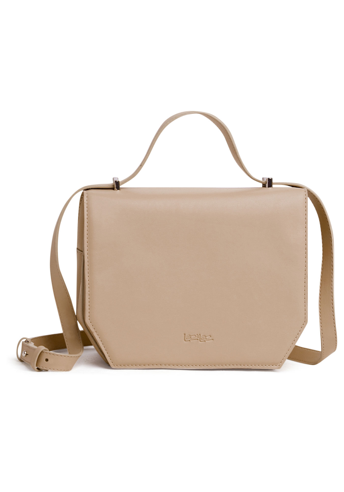 Bolsa M&eacute;dia Estruturada com Detalhe Al&ccedil;a, BEGE COUNTRY, large.