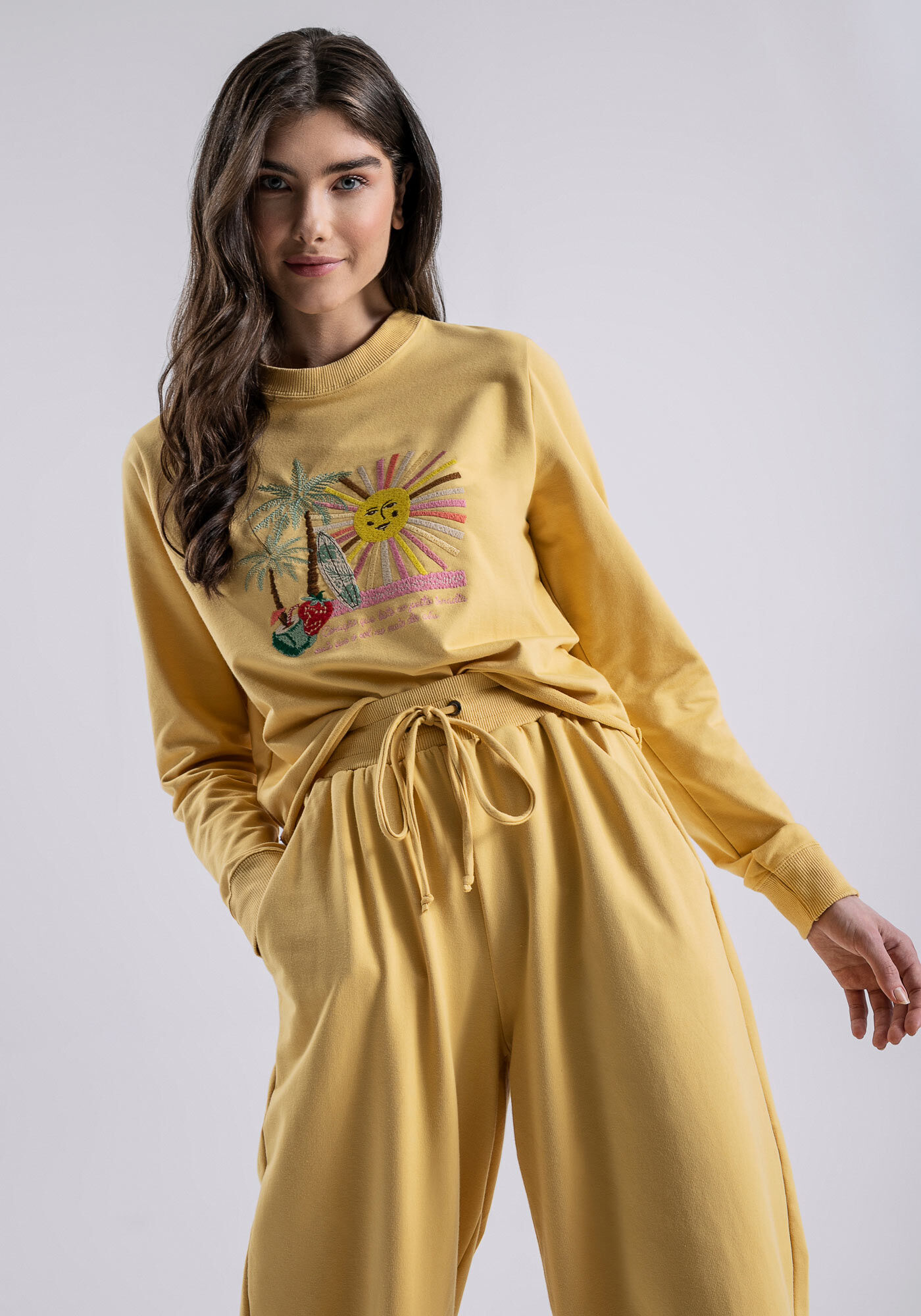 Cal&ccedil;a Reta Ampla em Molecotton com Bolsos, BEGE MAISEIDY, large.