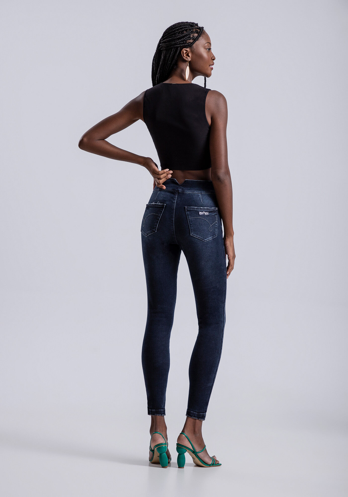 Cal&ccedil;a Jeans Cropped Aruba com Cintura Super Alta, , large.