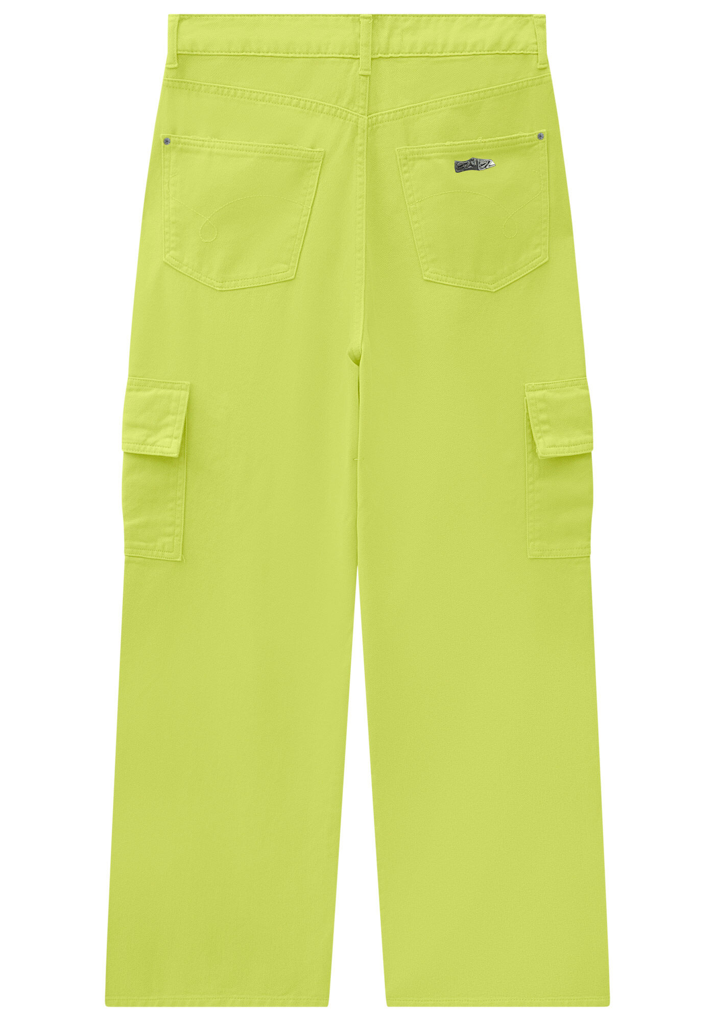 Cal&ccedil;a Sarja Wide Leg com Bolso Cargo, VERDE NINFA, large.