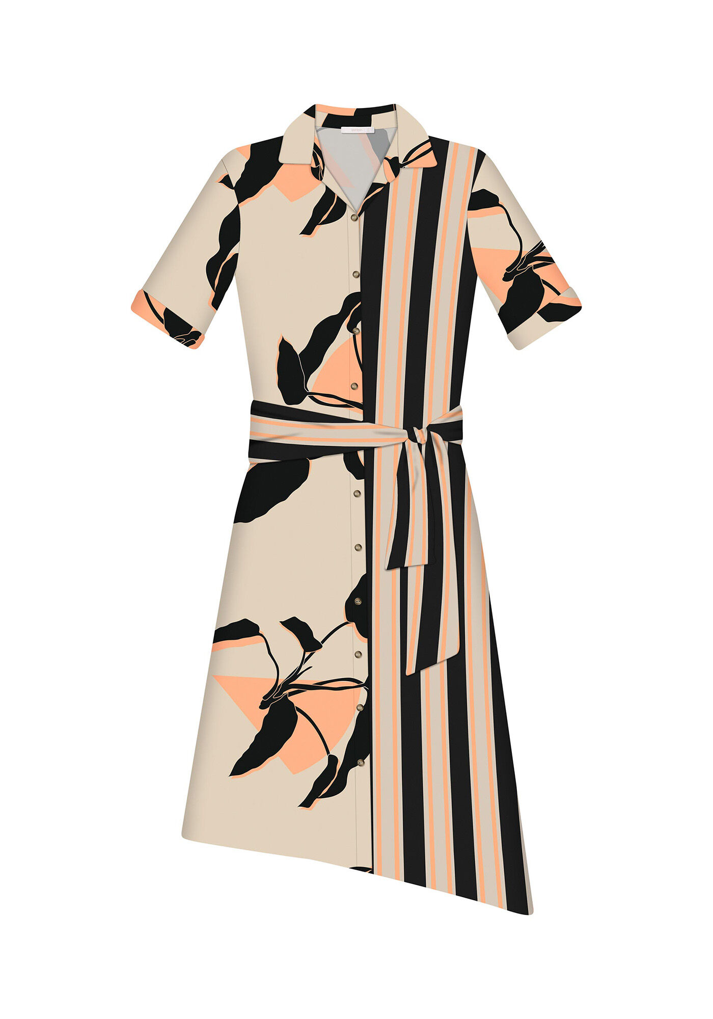 Vestido Chemise M&iacute;di Faixa, , large.