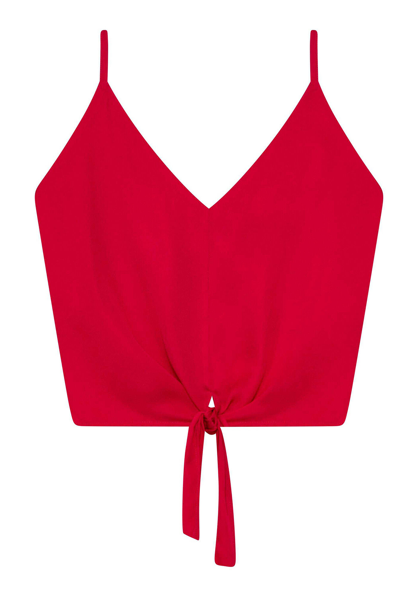 Blusa Cropped com La&ccedil;o Vermelho Chilli, , large.