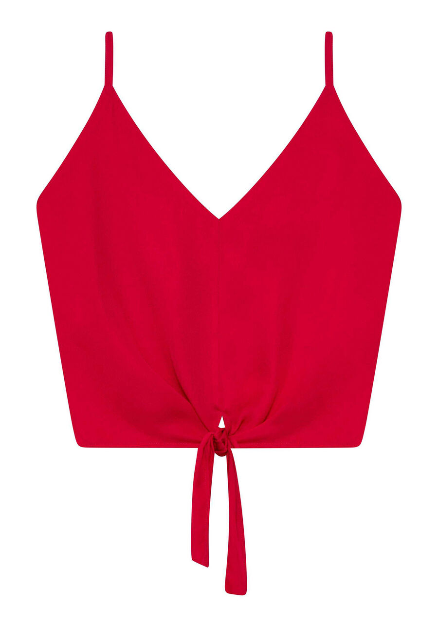 Blusa Cropped com Laço Vermelho Chilli, , large.