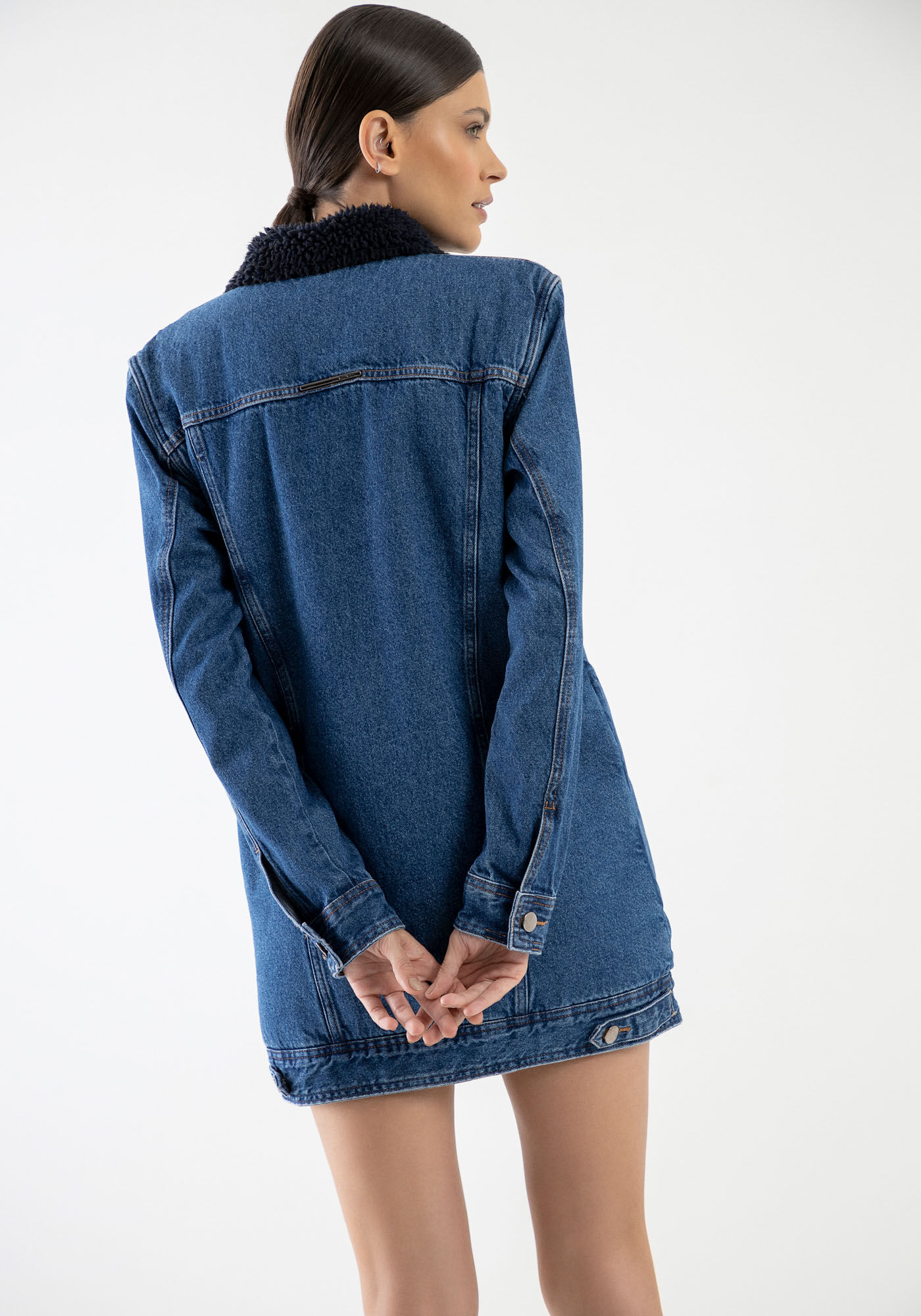 Blusa jeans hot sale forrada