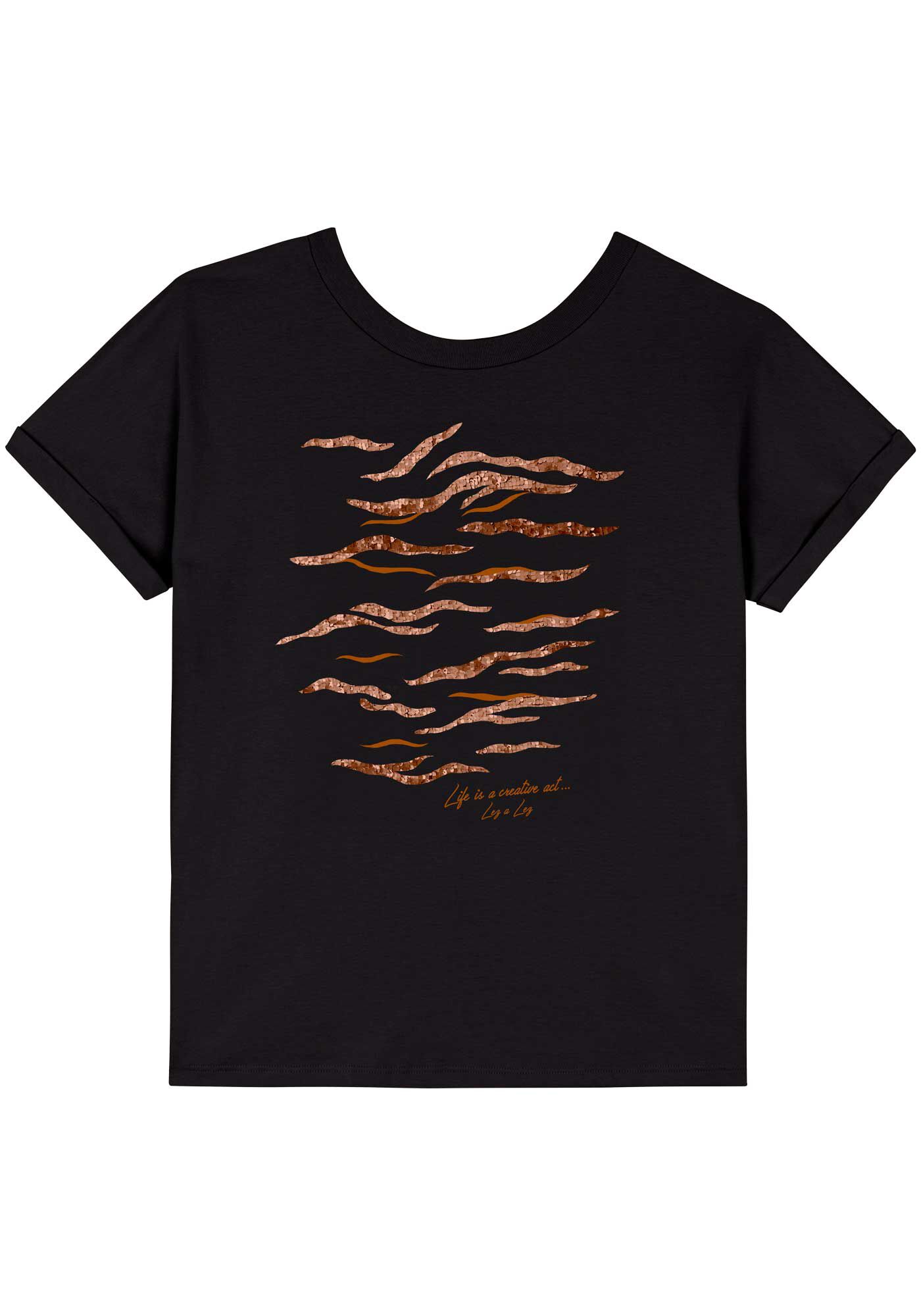 Blusa T-shirt De Mangas Curtas Com Estampa E Paet&ecirc;s, , large.