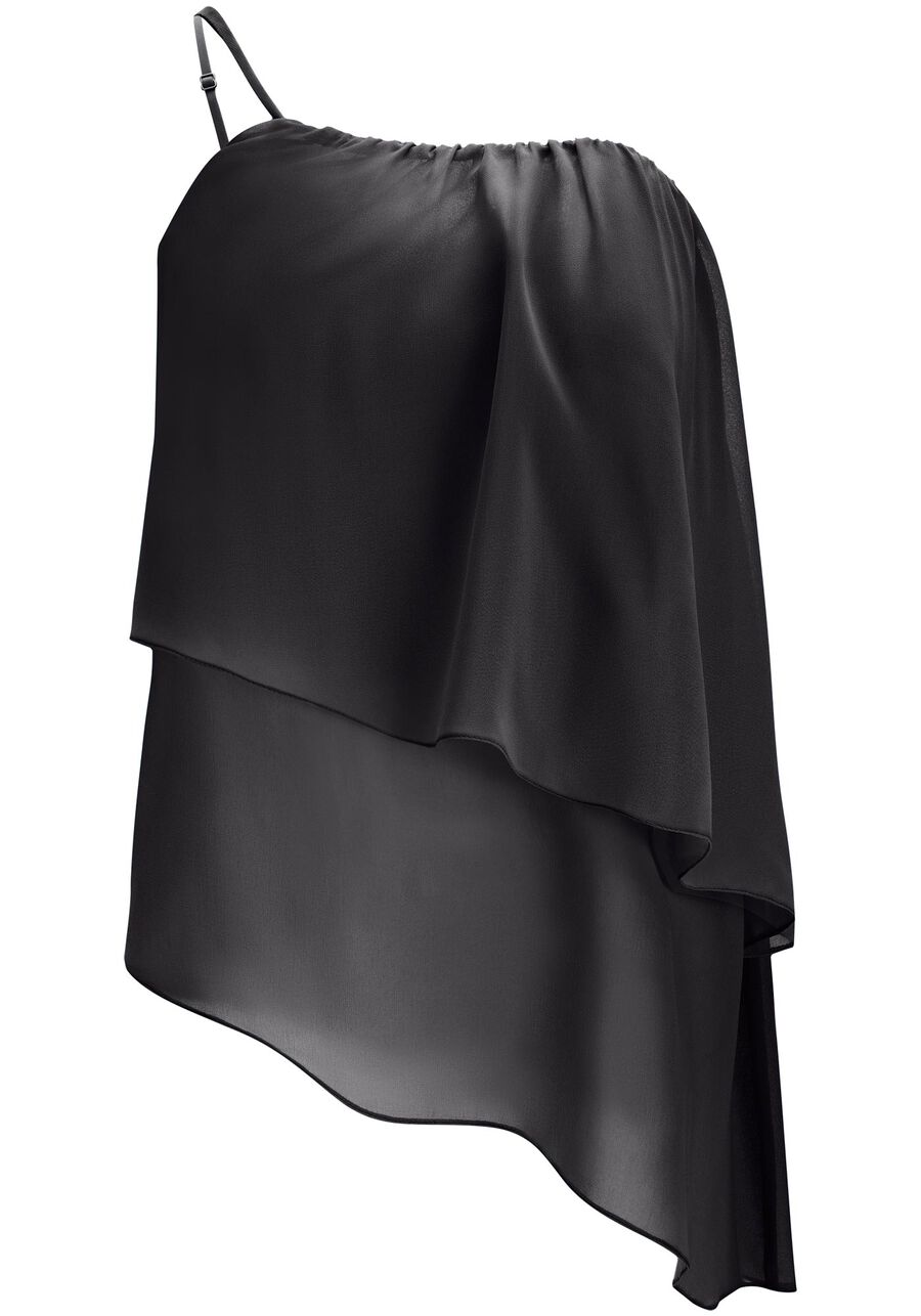 Blusa Ombro Só em Chiffon com Babado, . Blusa Ombro Só em Chiffon com Babado, , large.