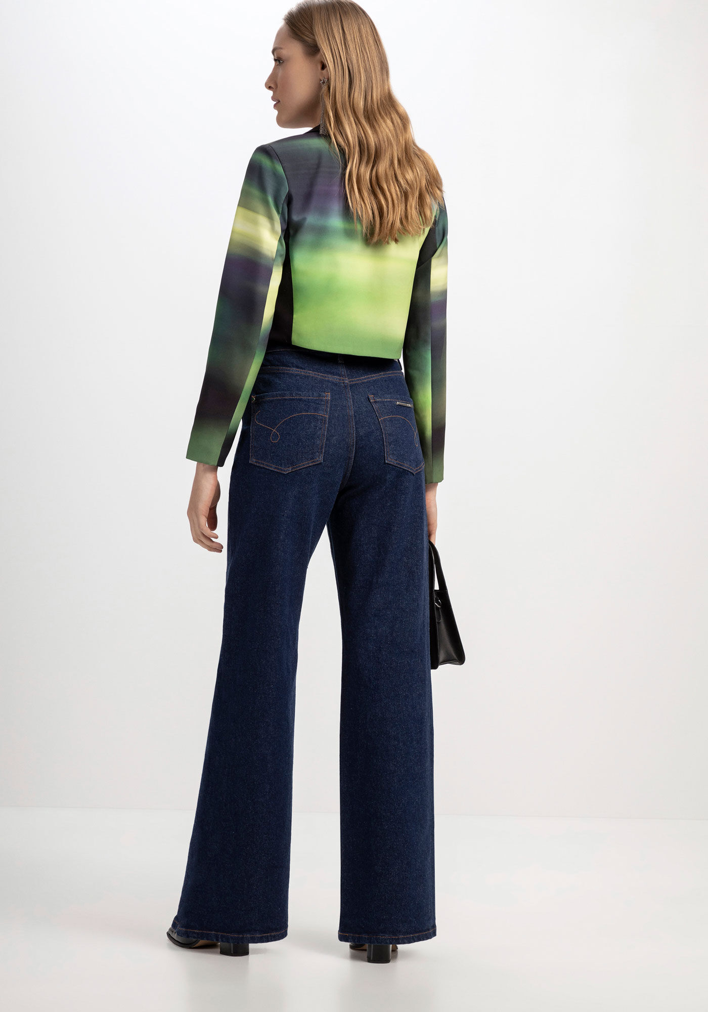 Cal&ccedil;a Jeans Wide Leg Eco com Elasticidade, , large.