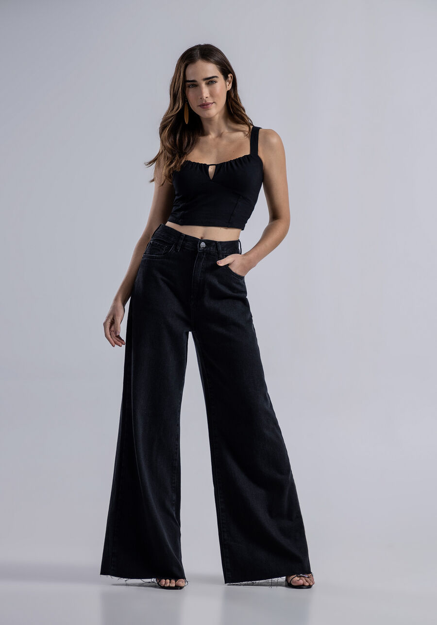Blusa Cropped em Malha Vicenza com Recorte Busto, . Blusa Cropped em Malha Vicenza com Recorte Busto, , large.