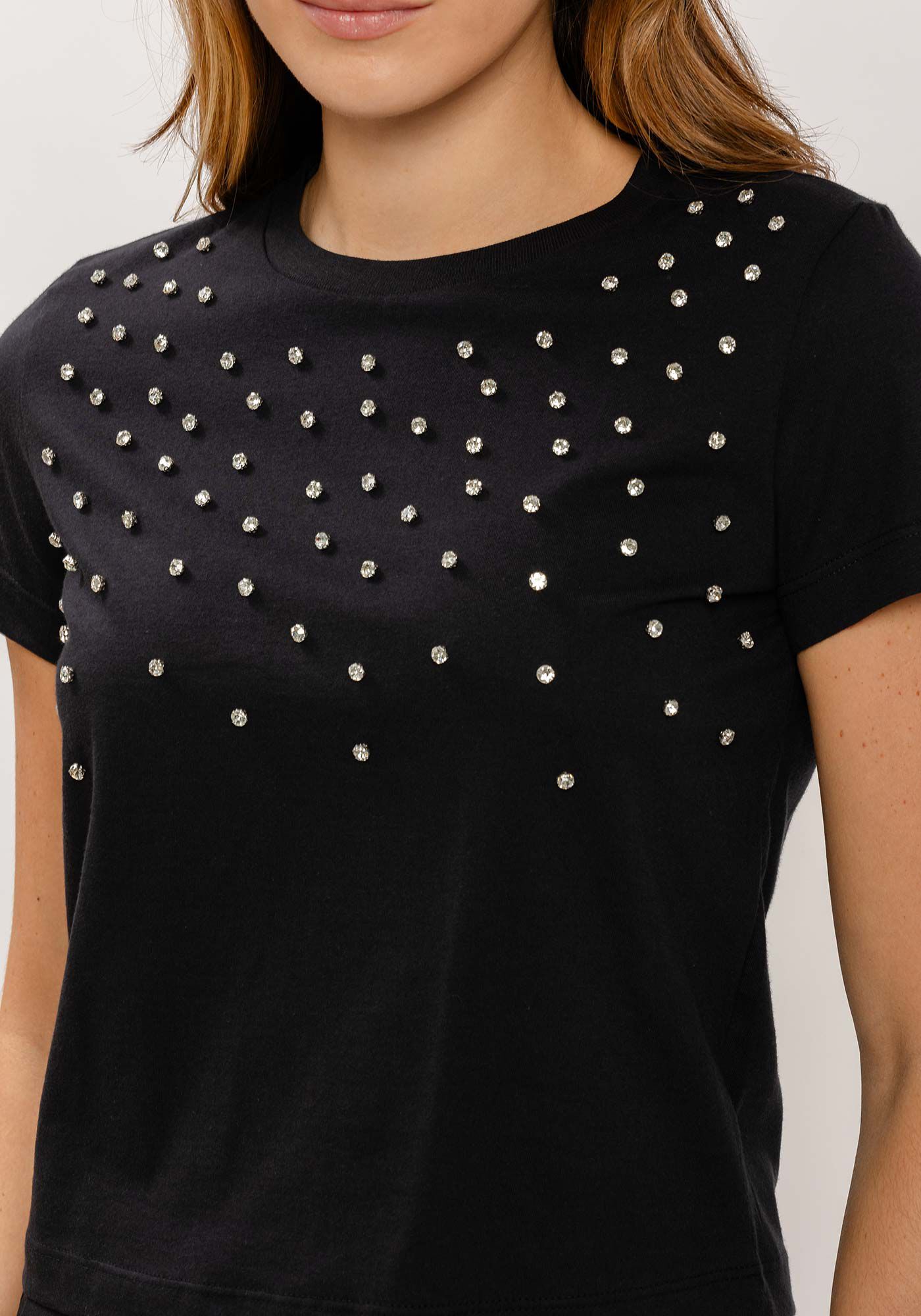 T-shirt em Malha Prime com M&aacute;xi Strass, , large.