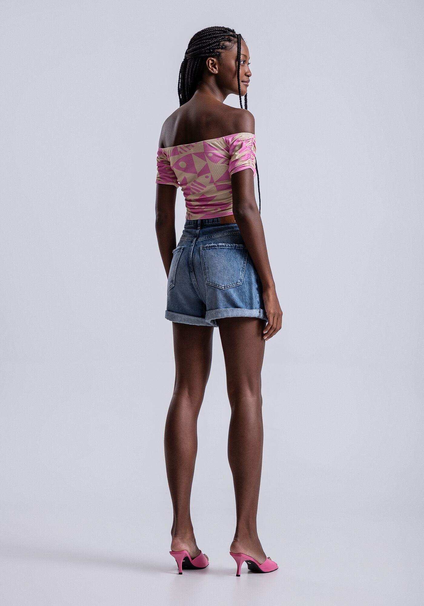 Blusa Ombro a Ombro Canelada com Amarra&ccedil;&atilde;o, , large.