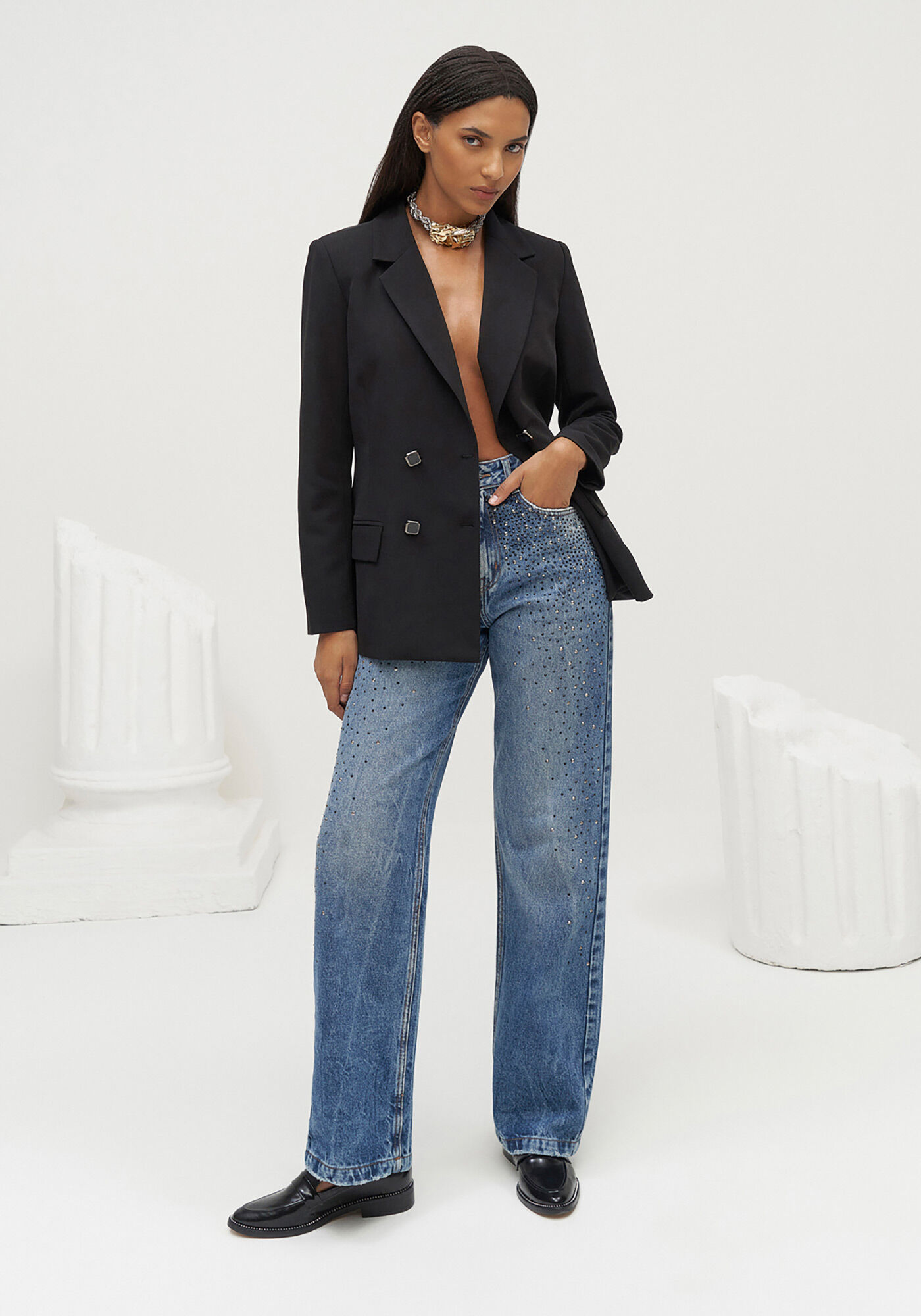 Blazer Alfaiataria com Abotoamento Duplo, , large.