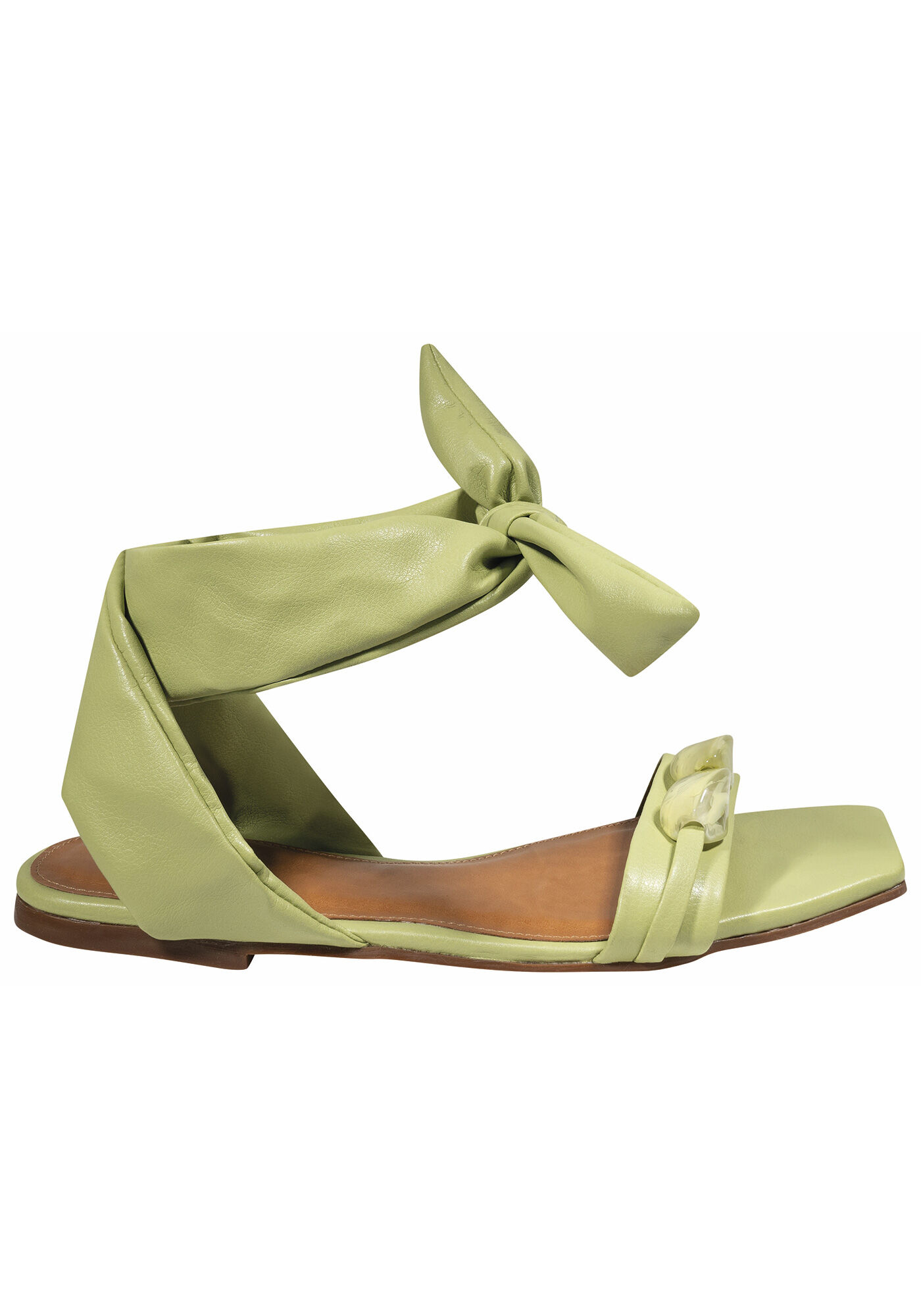 Sand&aacute;lia Rasteira com Pedras e Amarra&ccedil;&atilde;o, , large.