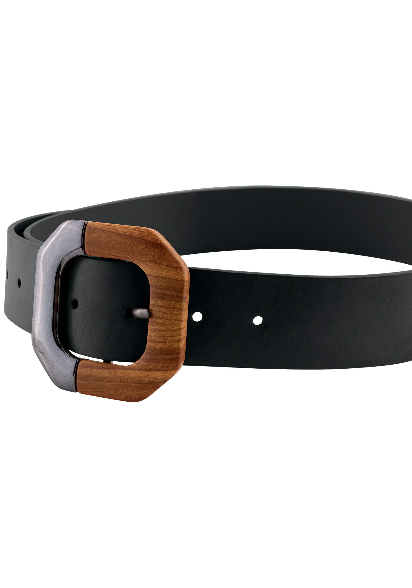 Cinto Cintura em Couro com Fivela Geom&eacute;trica, , large.