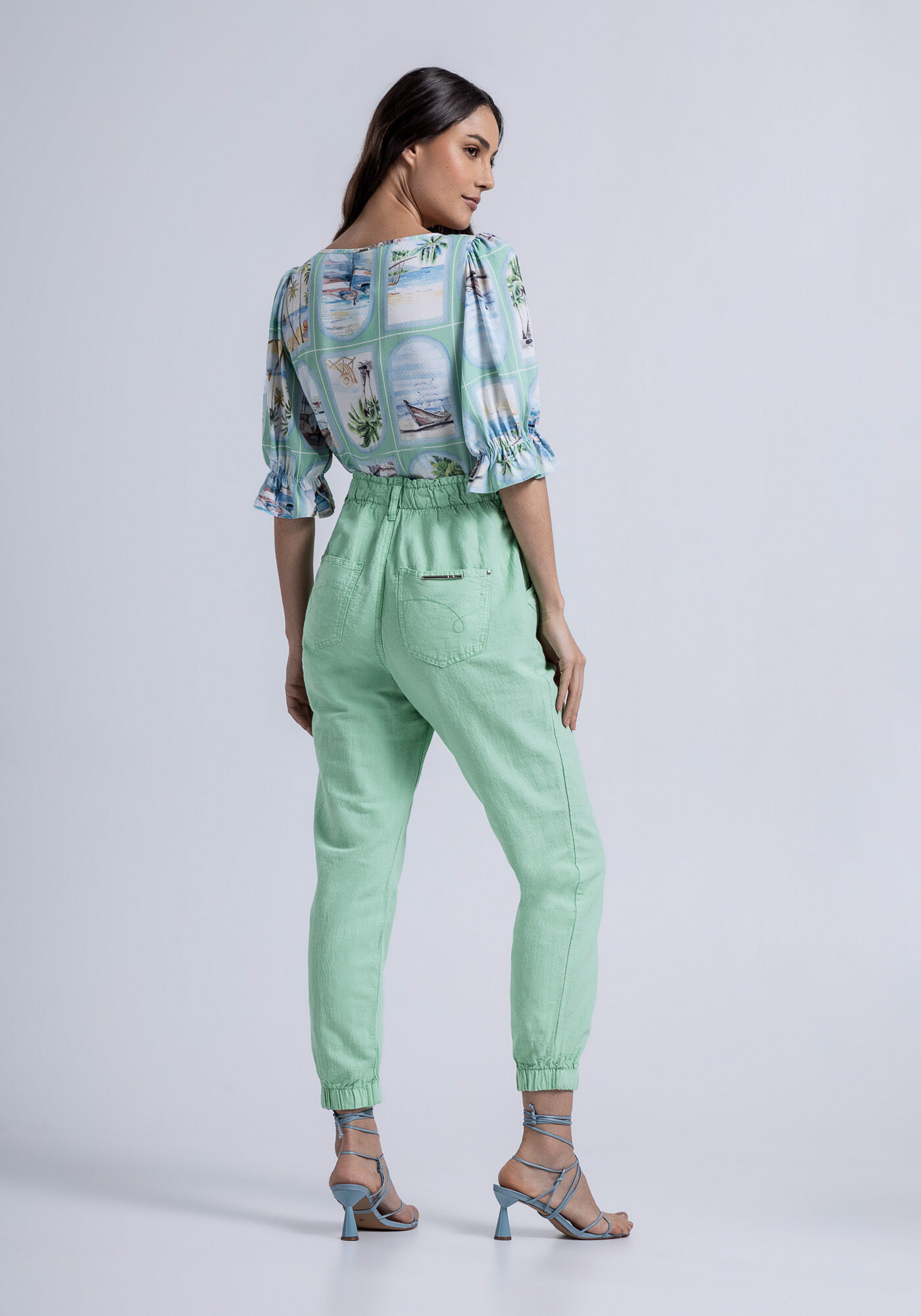 Blusa Decote Quadrado em Viscose com Nervuras, , large.