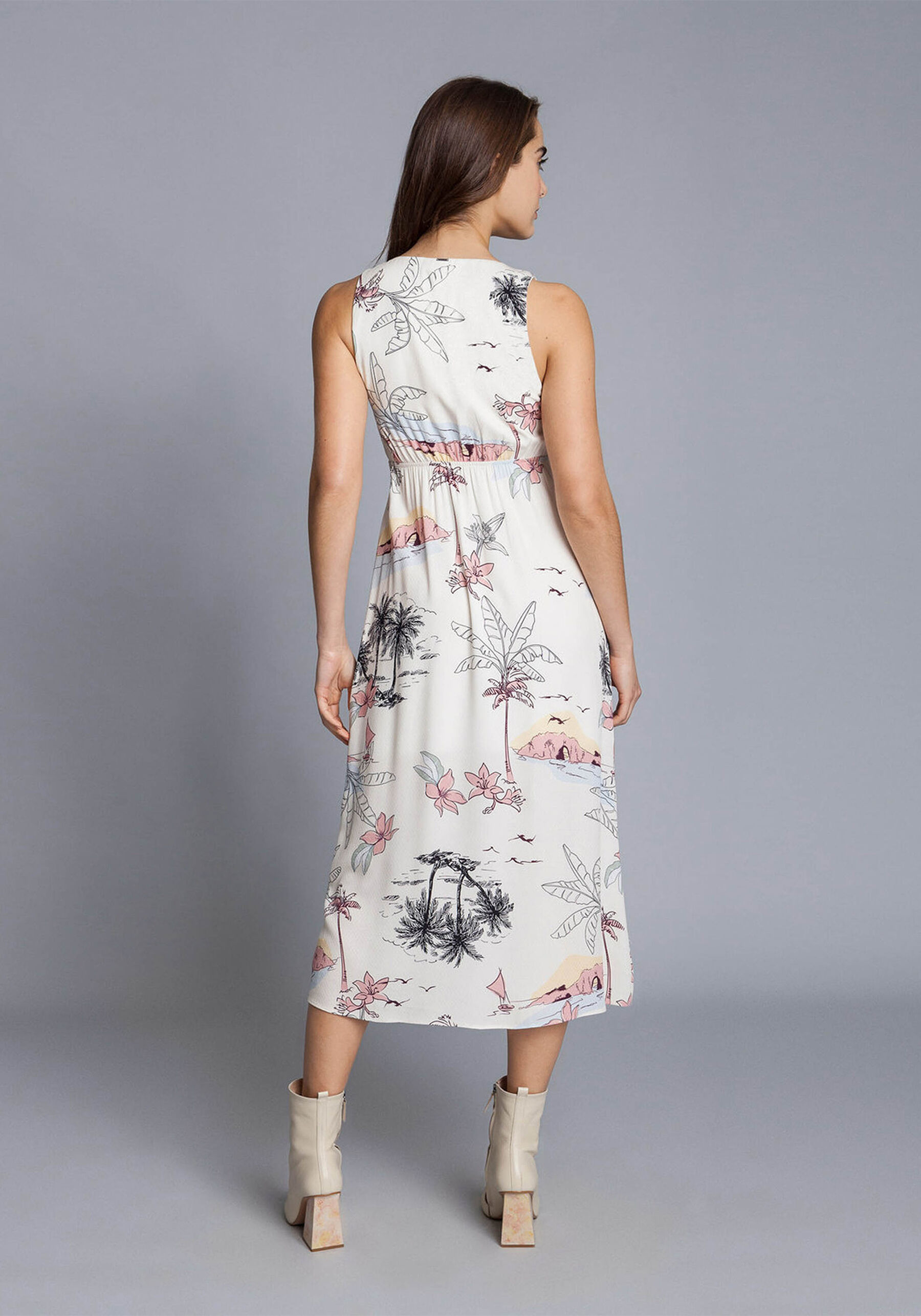 Vestido Mídi Amarração Estampa Dream, . Vestido Mídi Amarração Estampa Dream, , large.