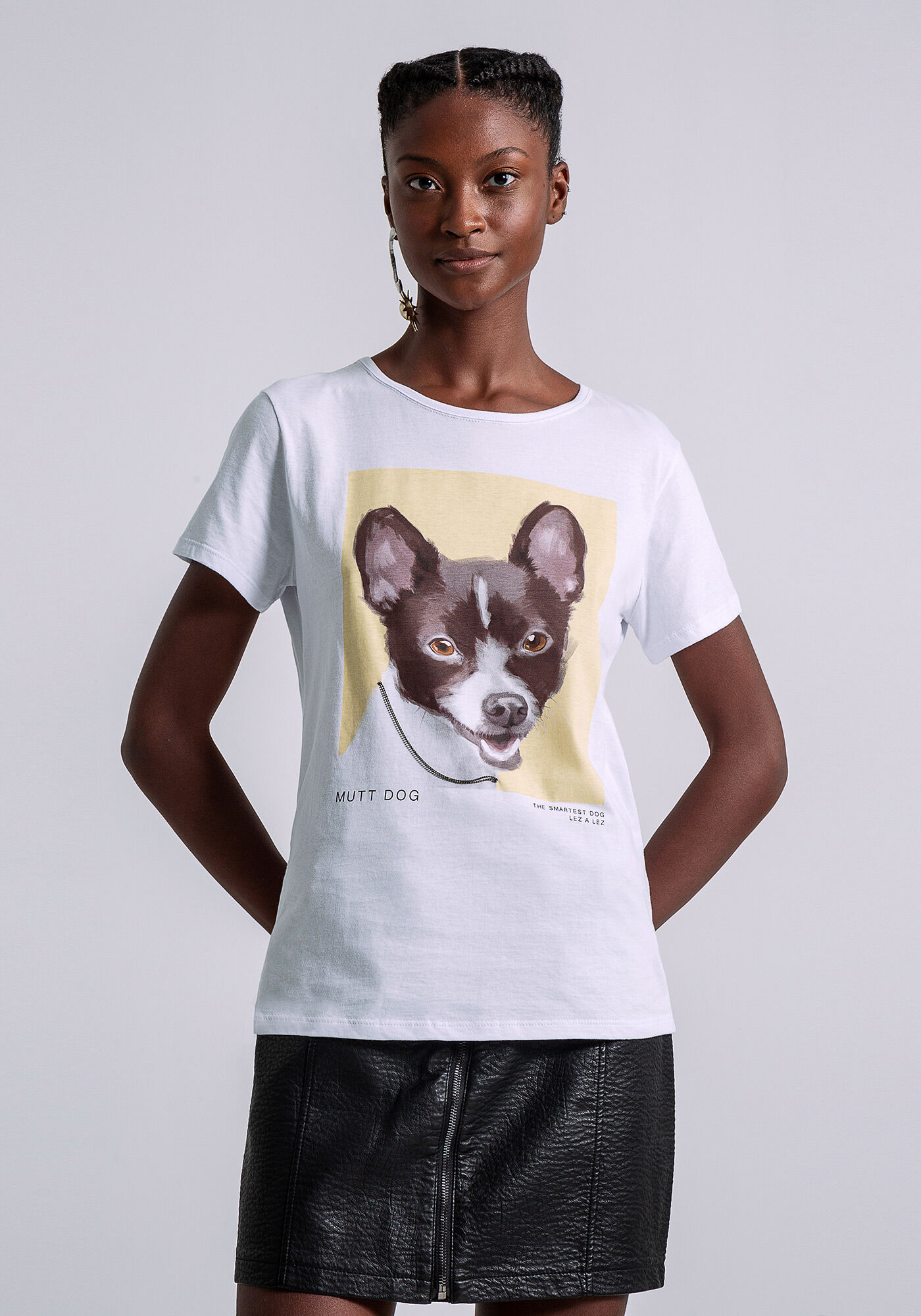 T-shirt Estampada Mutt Dog, BEGE, large.