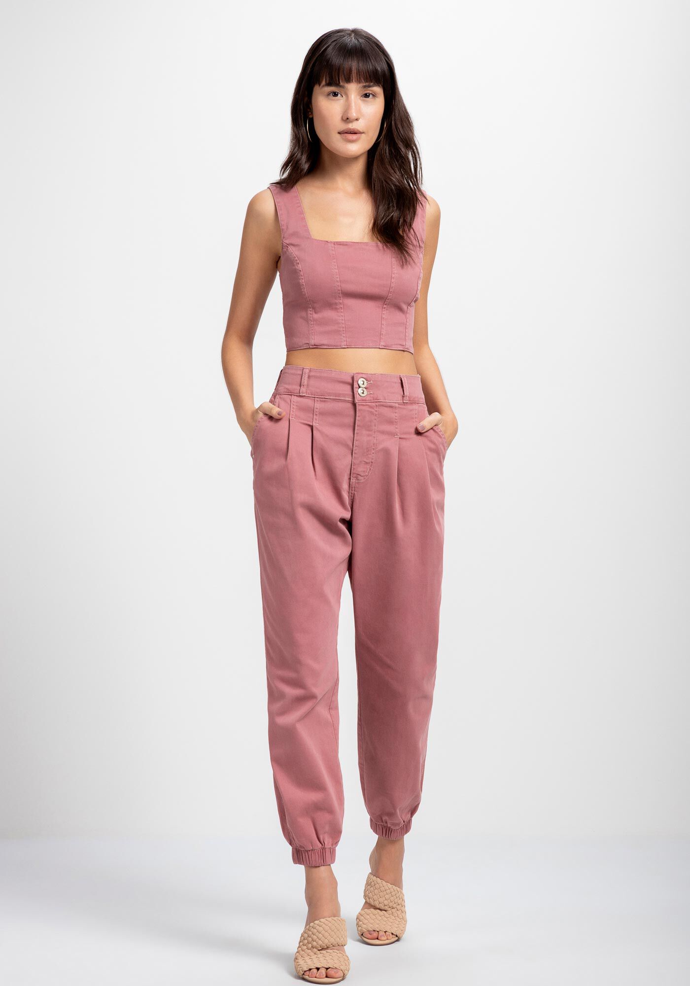 Blusa Sarja Cropped Corset com Decote Quadrado, , large.