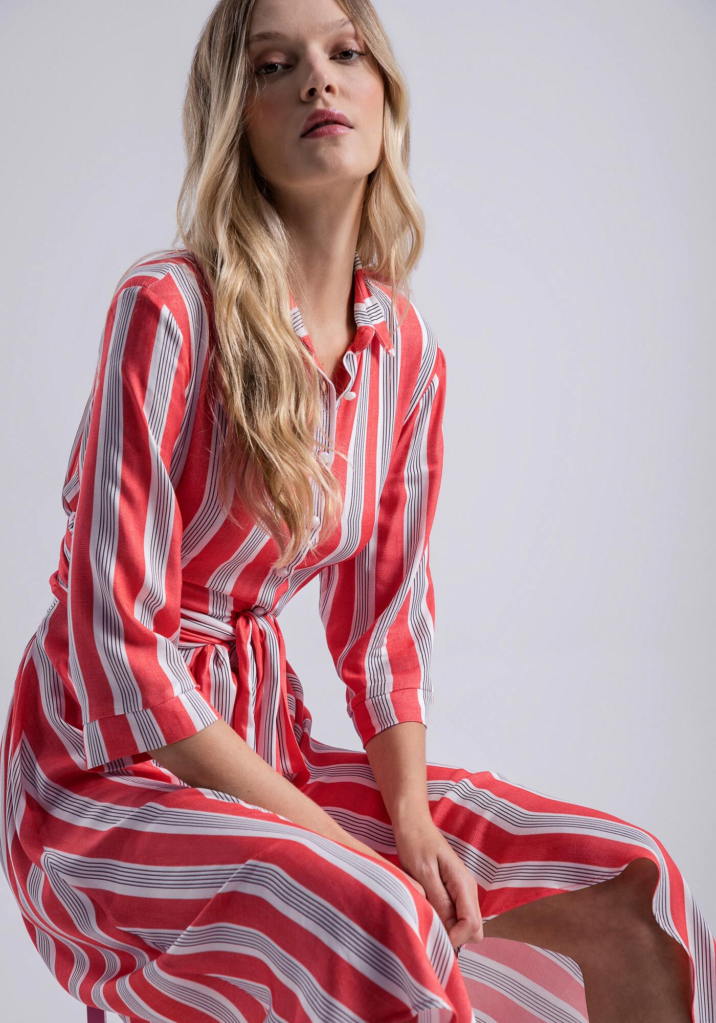 Vestido Chemise Midi em Viscose Assim trico Lez a Lez