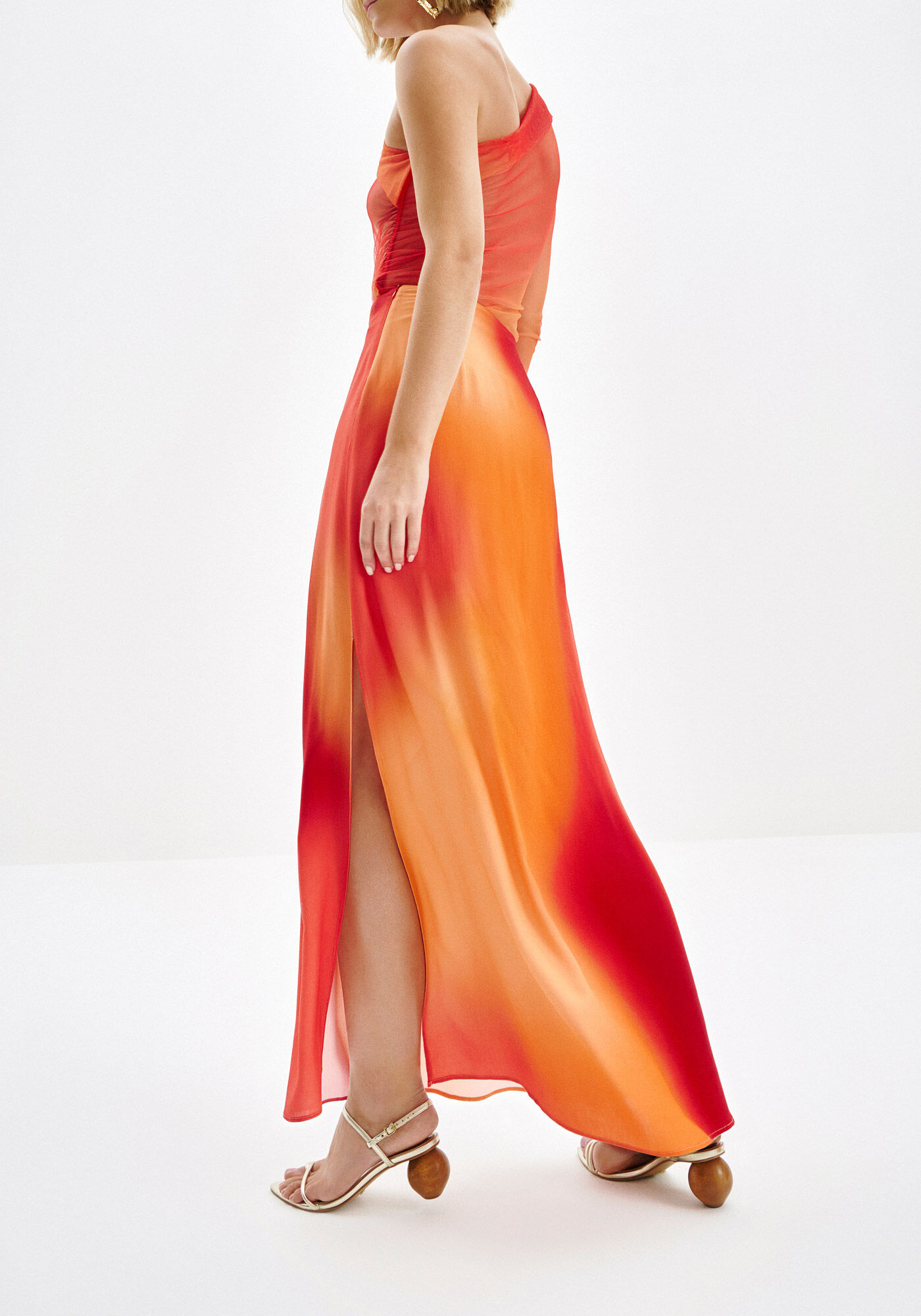 Saia Midi Estampada em Viscose com Fenda Lateral, NUANCES, large.