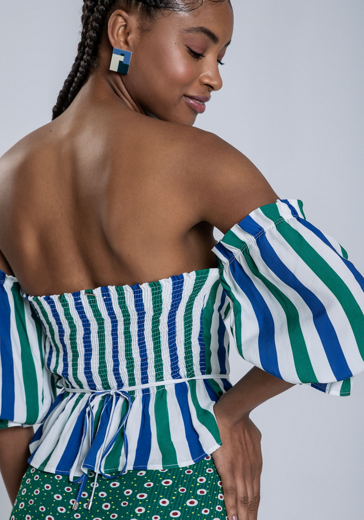 Blusa Ombro a Ombro 3/4 em Viscose, , large.