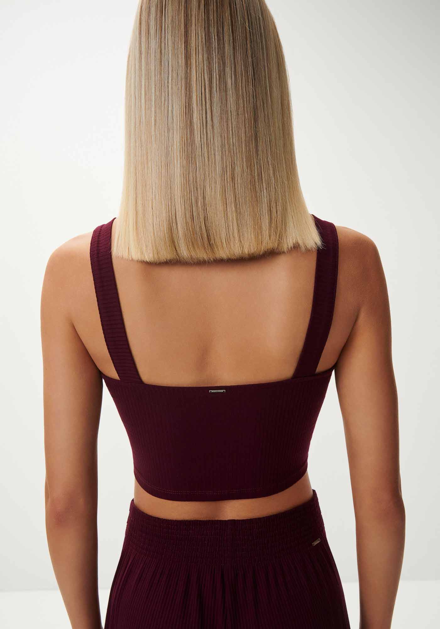 Cardigan Cropped com Blusa Canelada, , large.