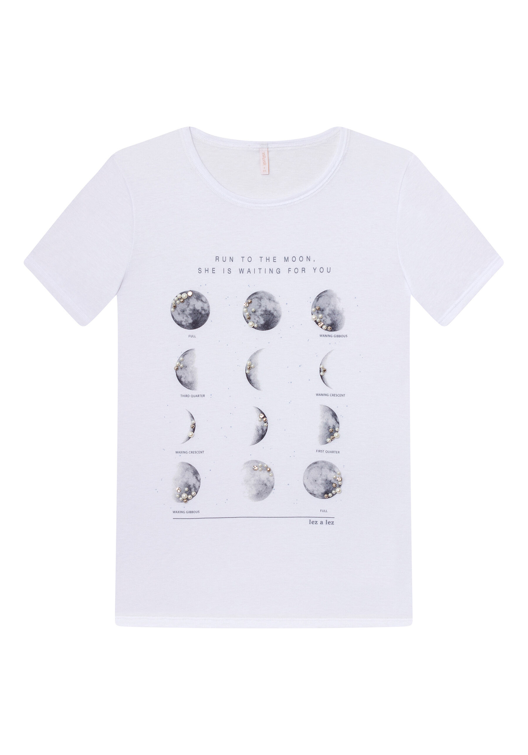 Blusa Estampa e Pérolas, BRANCO. Blusa Estampa e Pérolas, BRANCO, large.