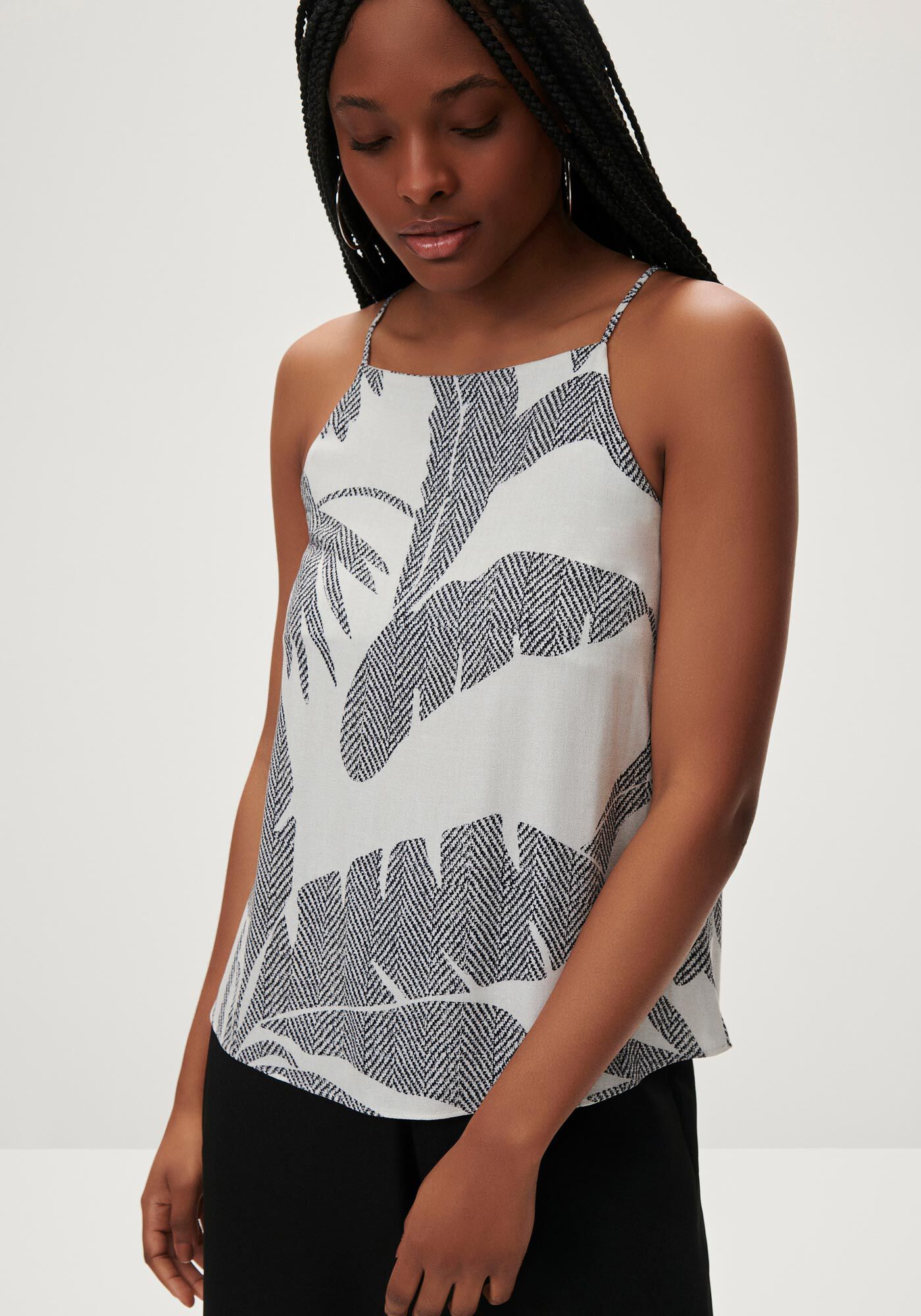 Blusa Halter Neck em Viscose Estampada, , large.