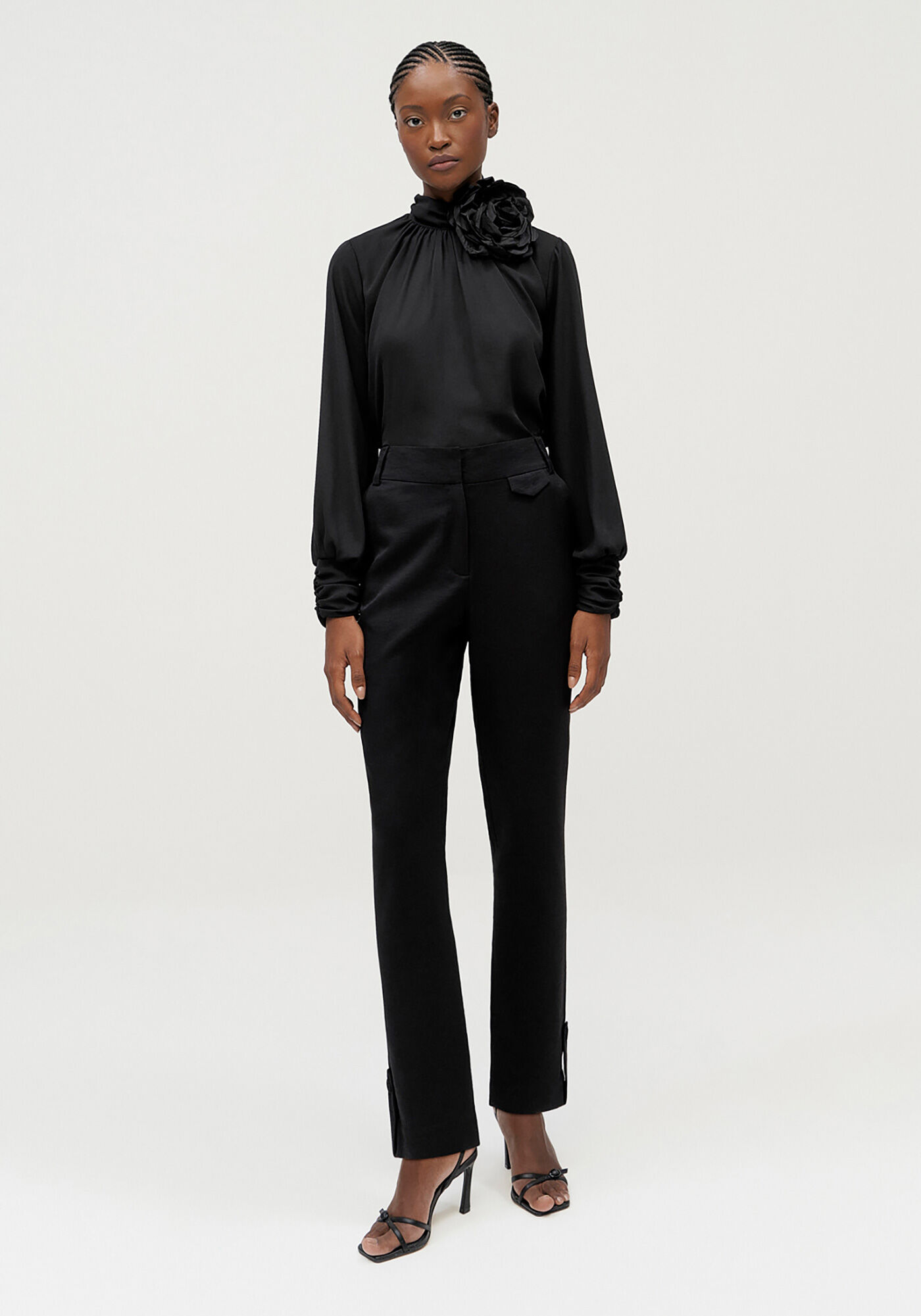 Cal&ccedil;a Reta Alfaiataria com Detalhe Lapela, , large.