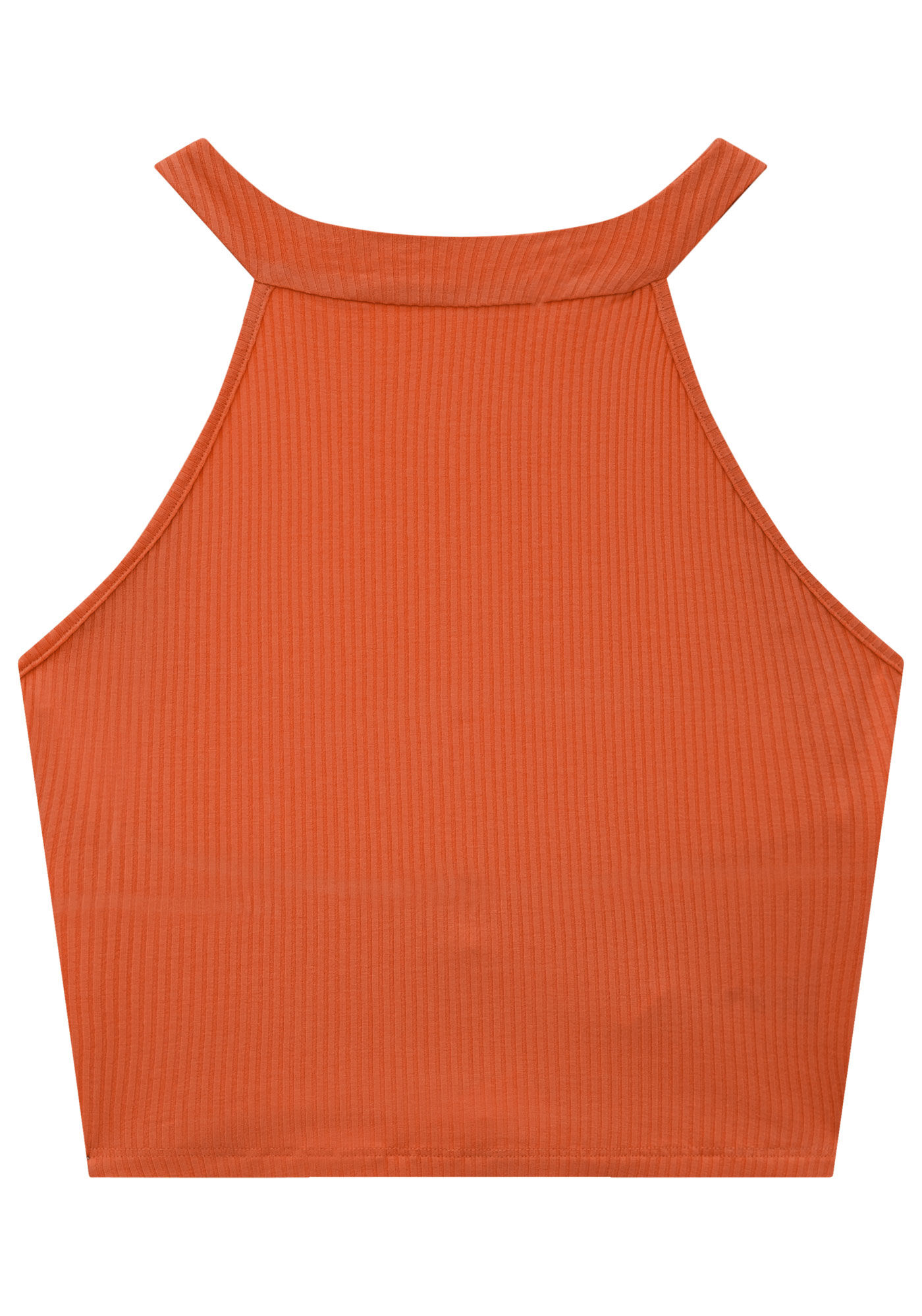 Blusa Cropped Canelada com Recorte Costas, , large.