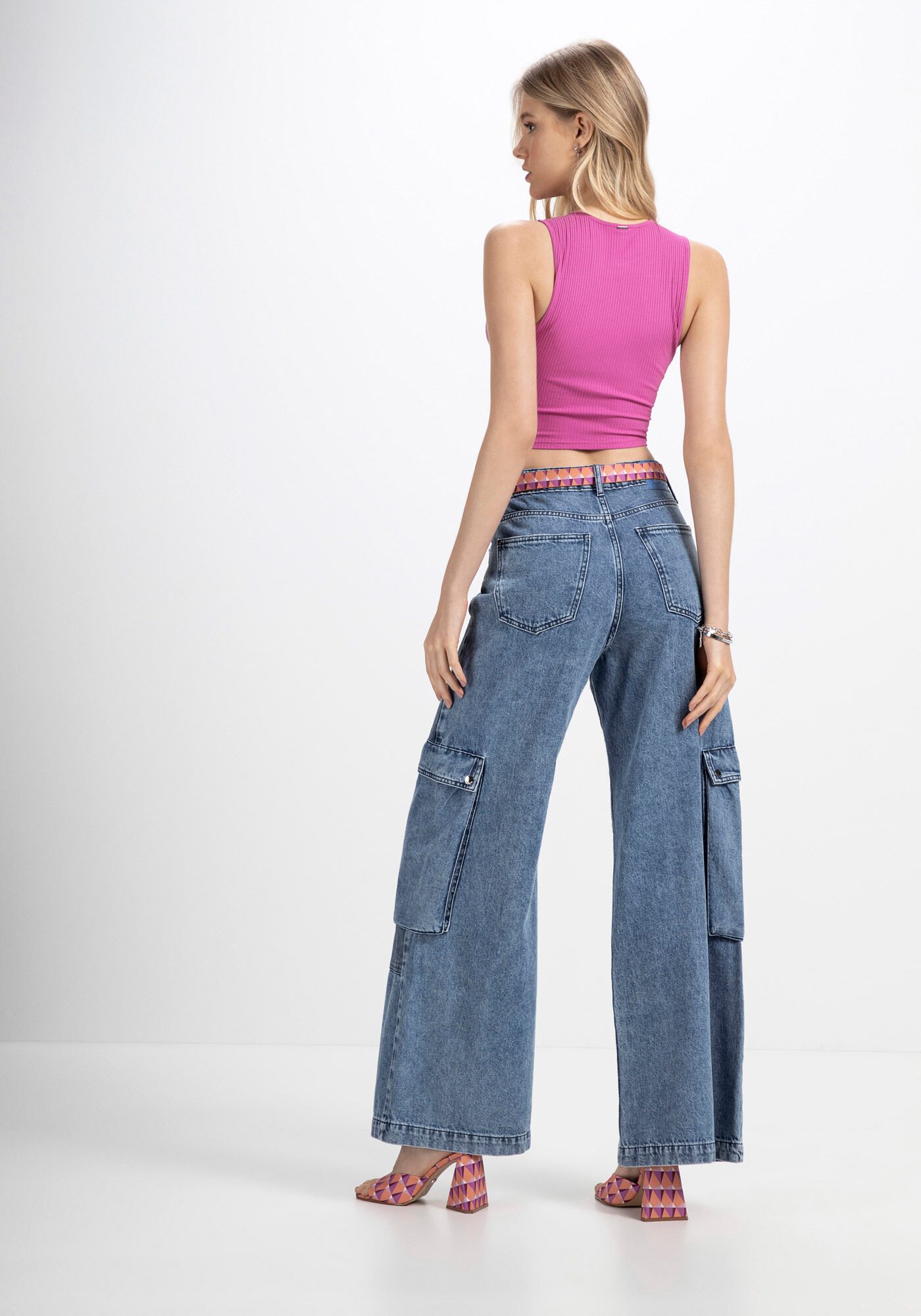 Regata Cropped em Malha com Franzido, VIOLETA TWIGG, large.