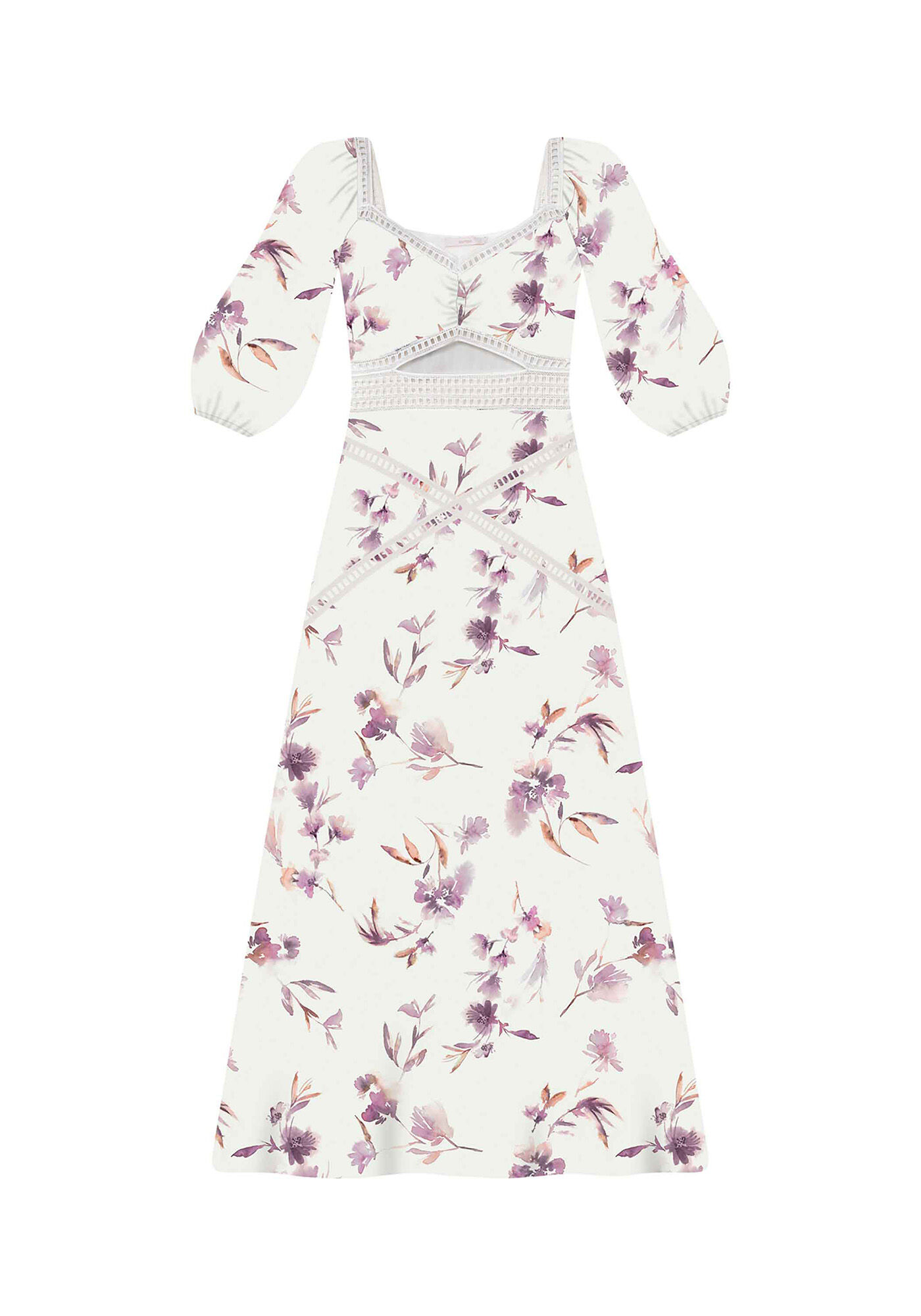 Vestido Tecido Rayon Stars Longo Ornamental, , large.