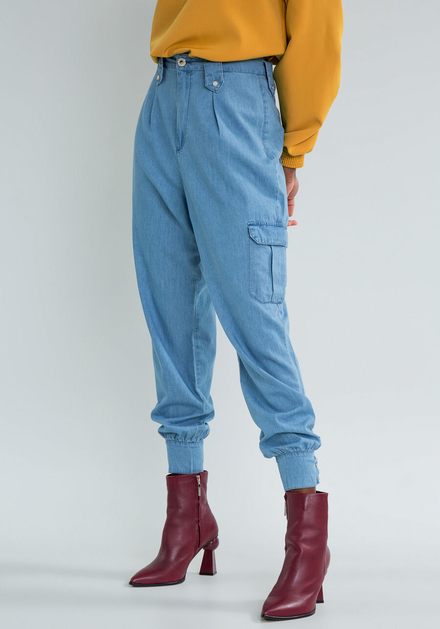 Calça Cargo Cropped, . Calça Cargo Cropped, , large.